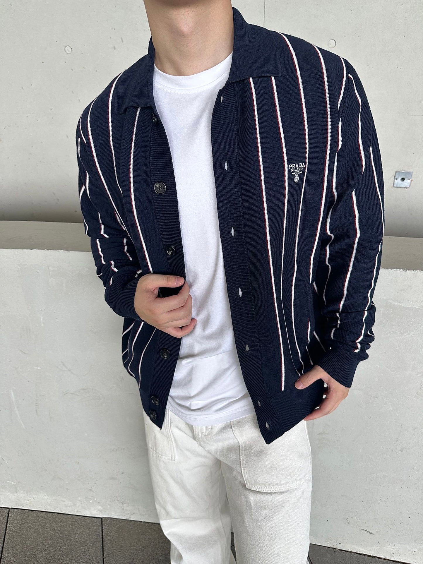 2026 New Triangle Brand Striped Embroidered Long-Sleeved Jumper (25318-B95)