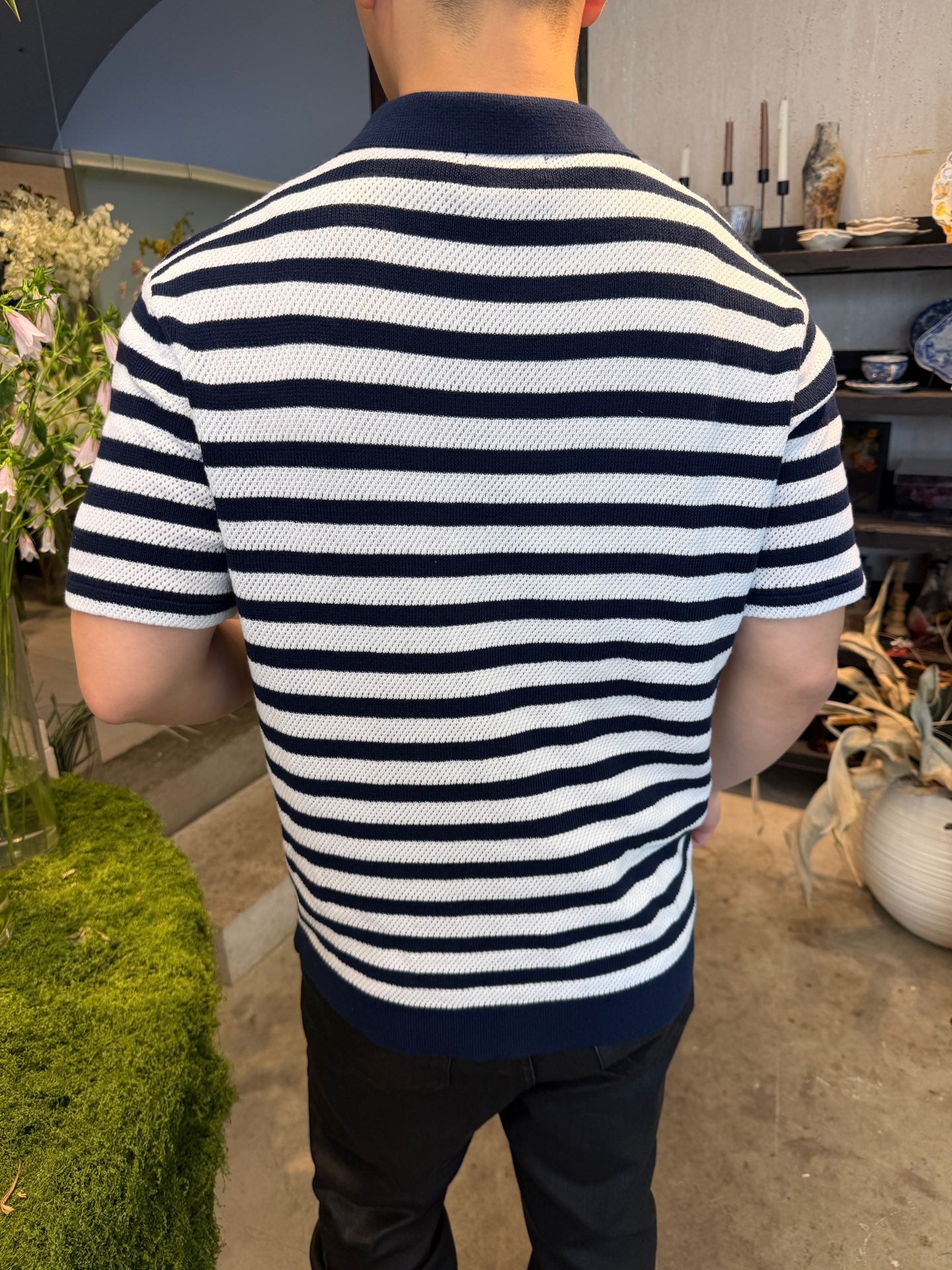 2026 New Triangle Brand Besticktes Poloshirt aus Wollmischung mit Reißverschluss vorne (25127-A70)