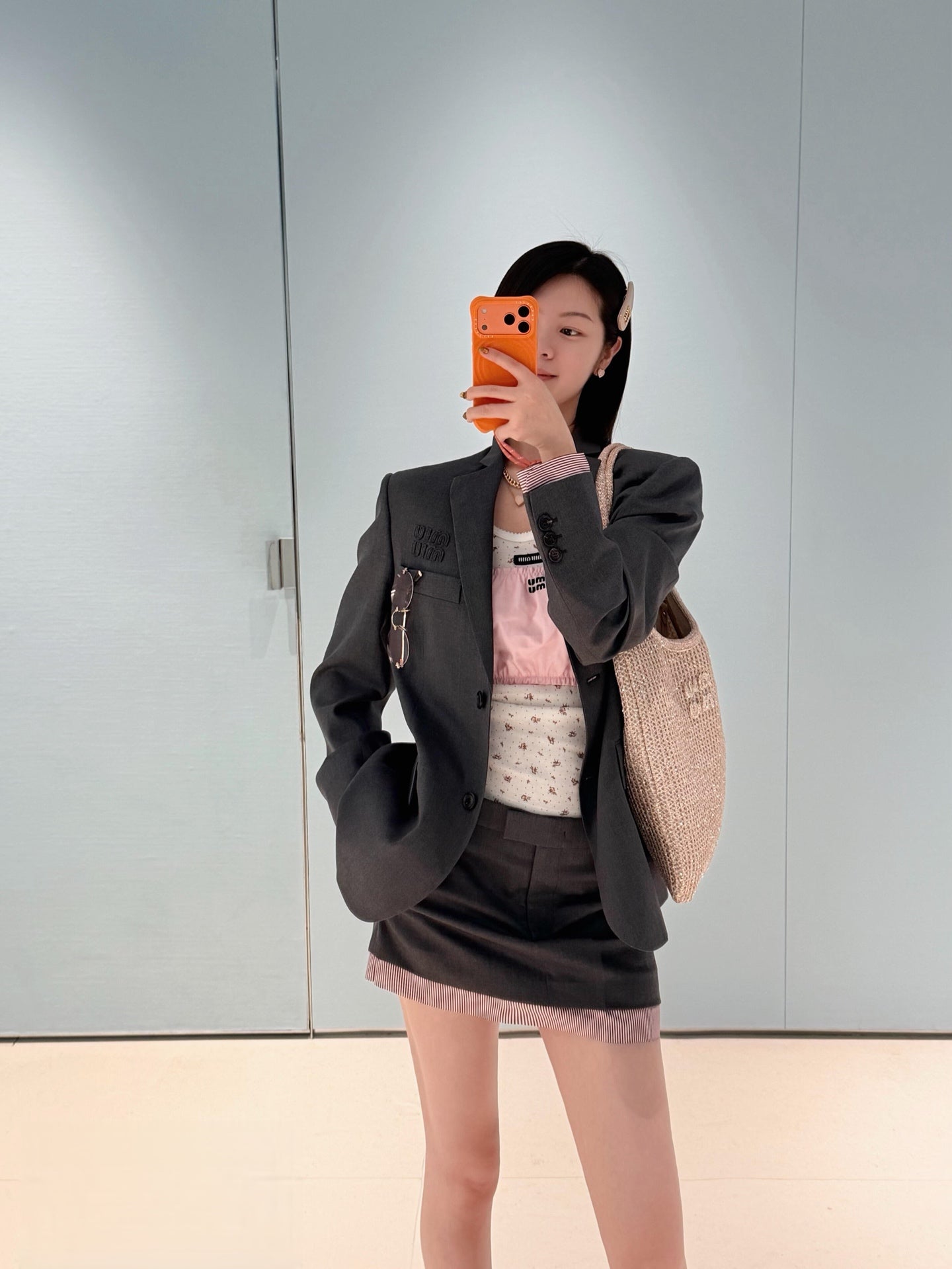 2026 Women's MM Logo Single-Piece Wool Suit (EE430)
