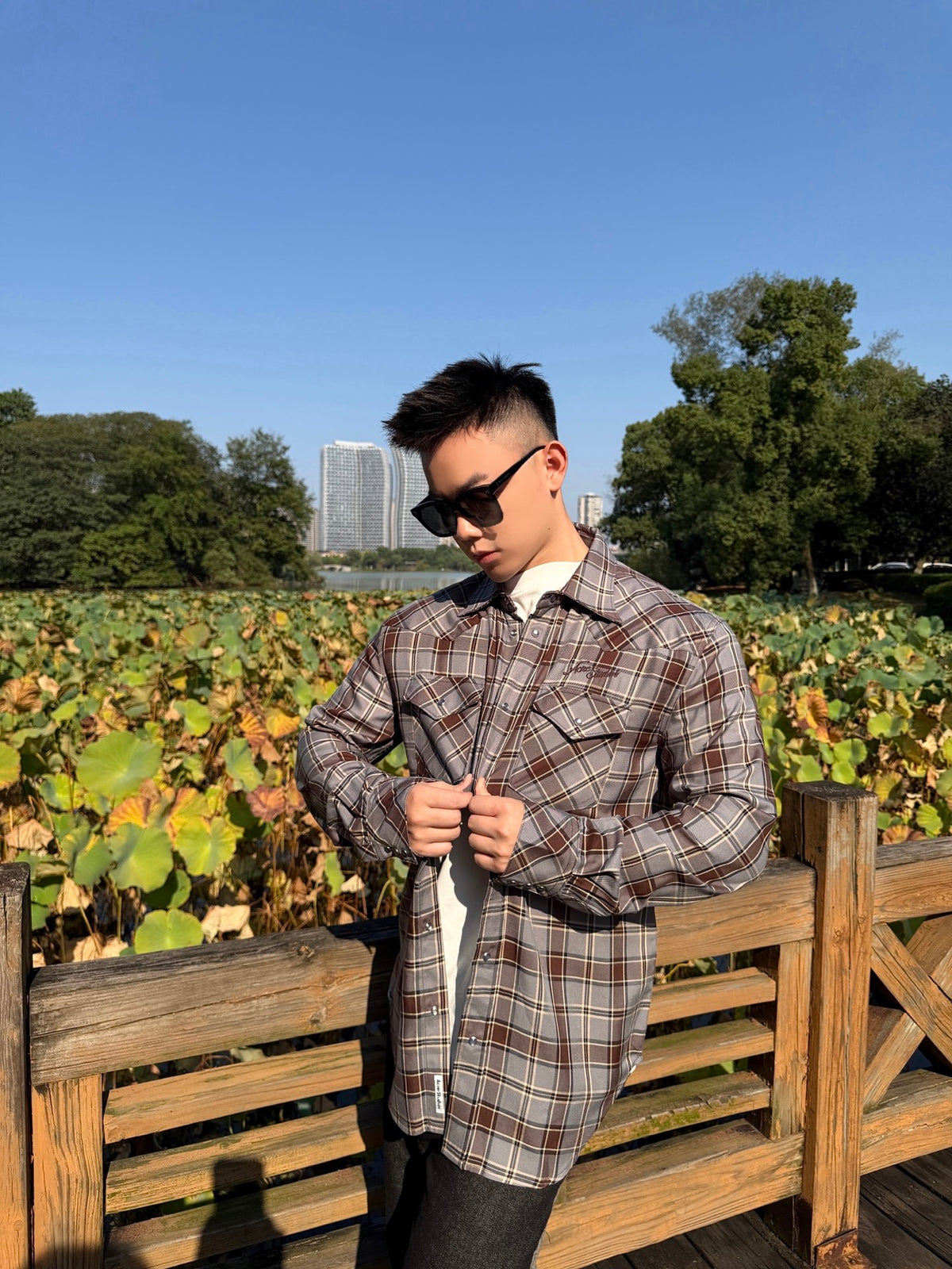 2026 New Model Acn Logo Embroidered Checkered Shirt (CC7026-B60)