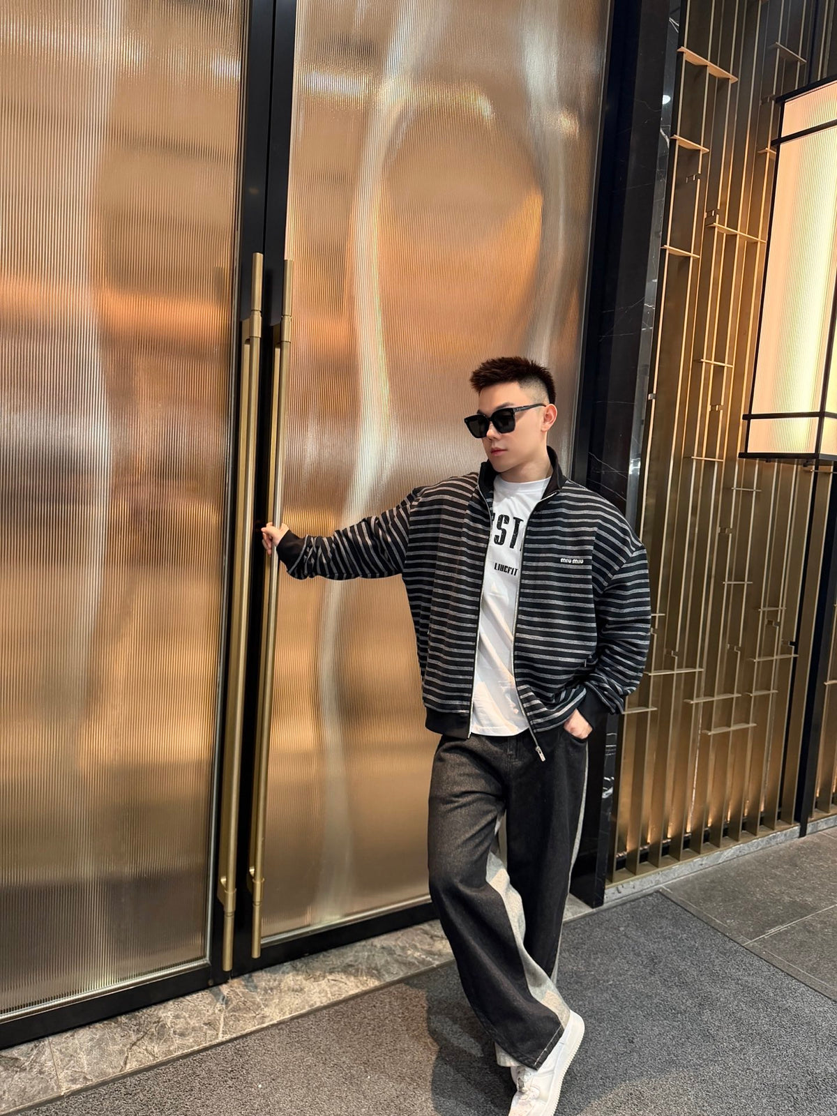 2026 New MM Logo Striped Zip-Up Jacket (CC7054-C15)