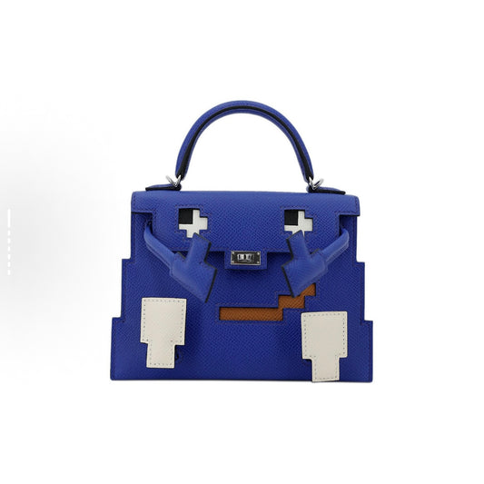 Jay Mosaic doll handmade bag-blue
