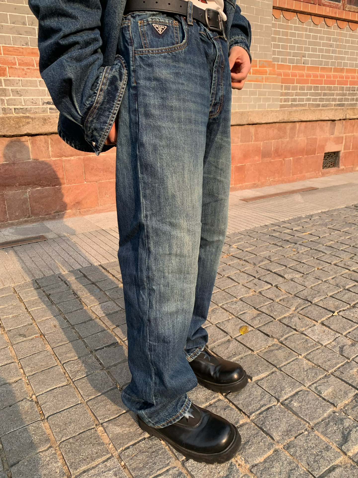 2026 New Triangle Brand Denim Trousers (55067-B65)