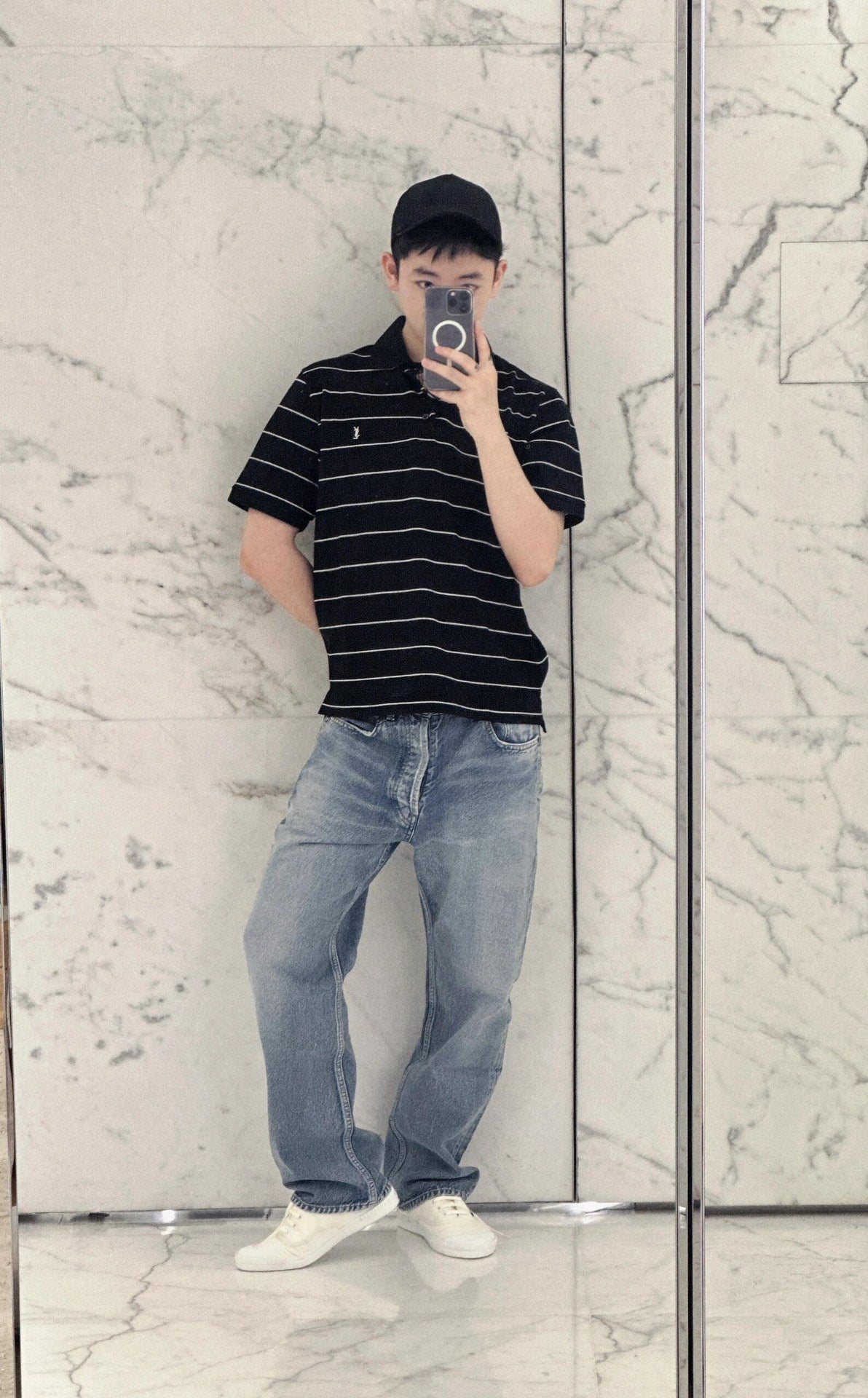 2026 New Saint L Embroidered Stripe Polo Shirt (MM025-A55)