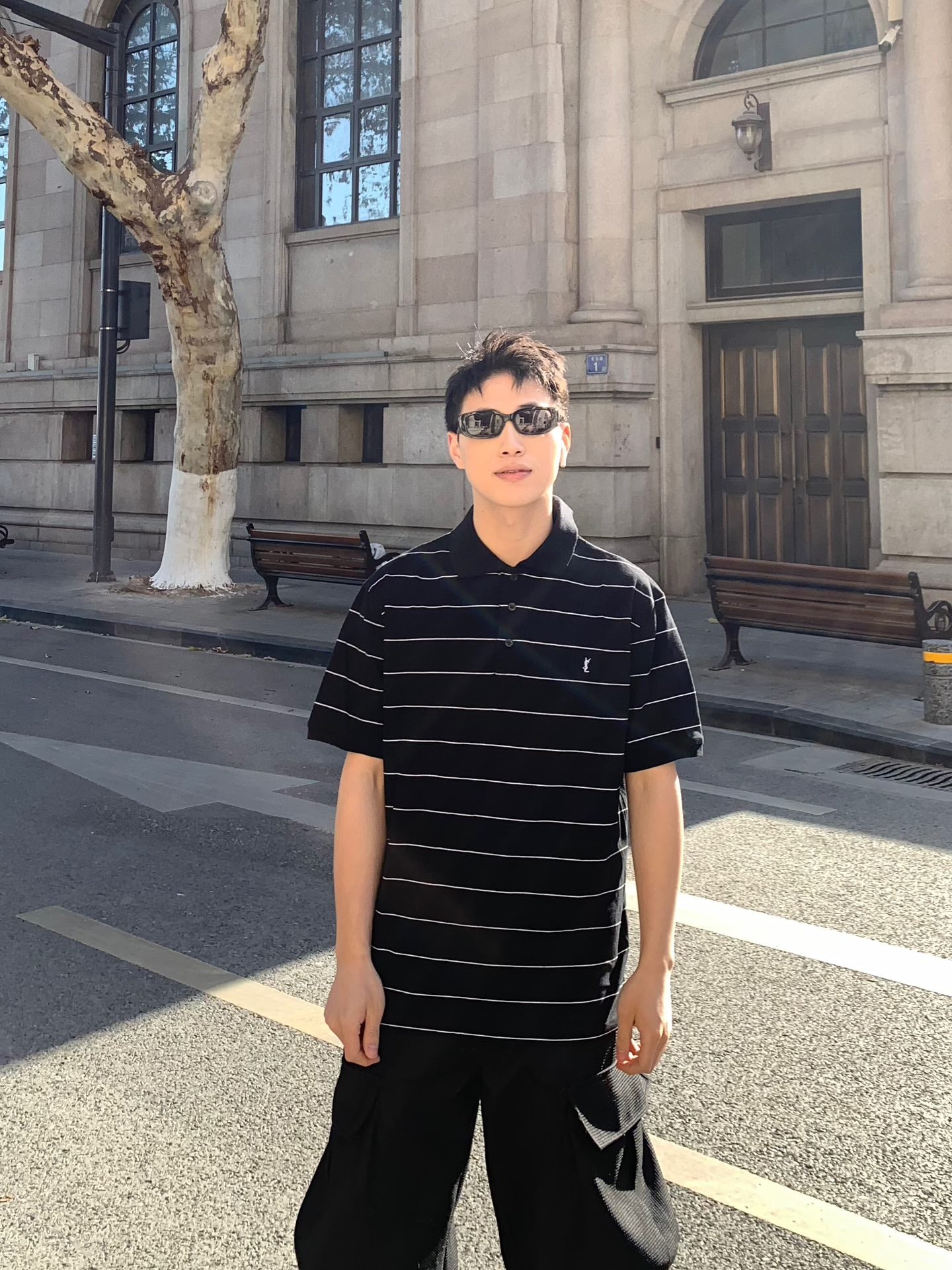 2026 New Saint L Embroidered Stripe Polo Shirt (MM025-A55)