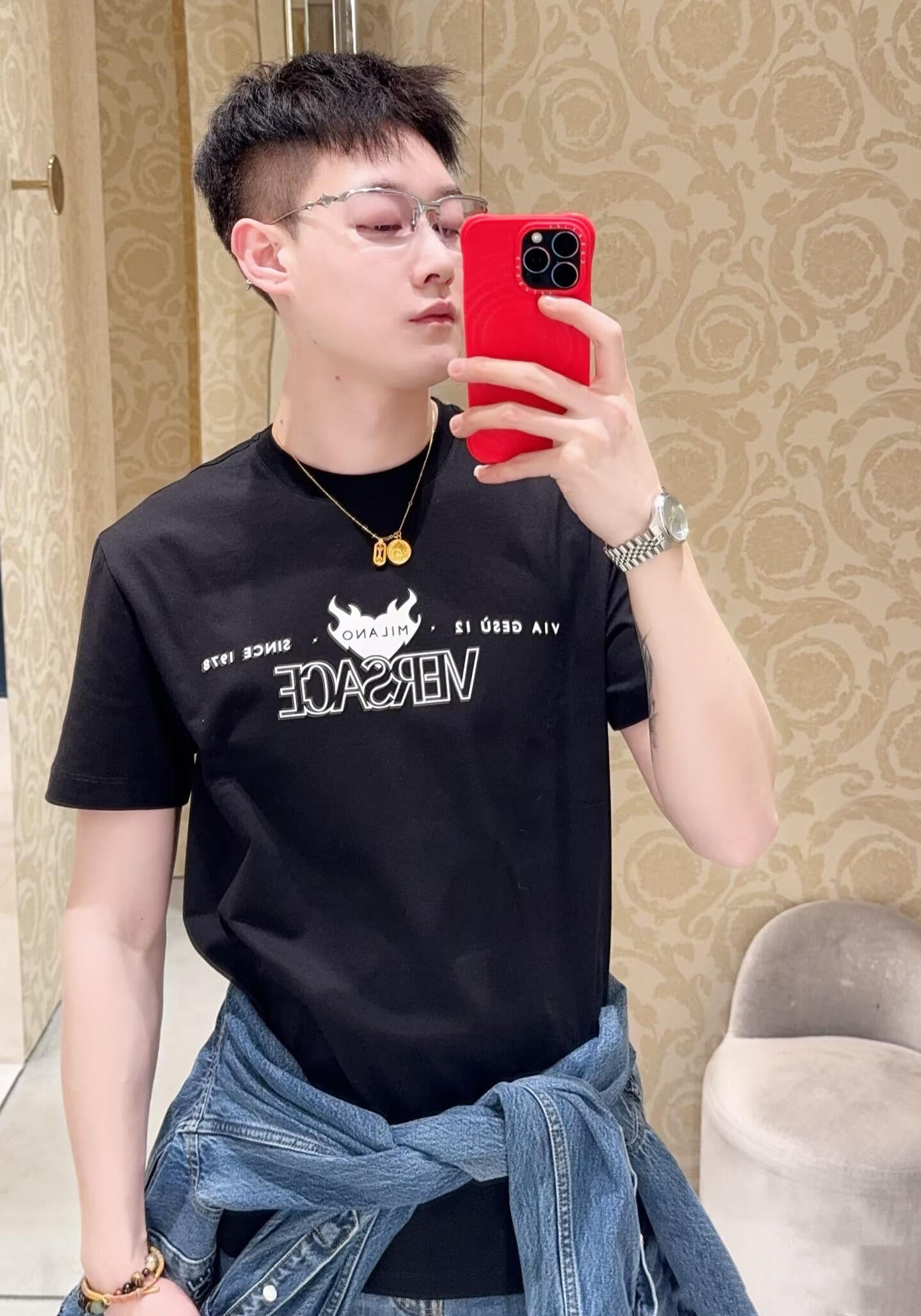 2026 New Ve Printed Logo Short-Sleeved T-Shirt (25177-A05)