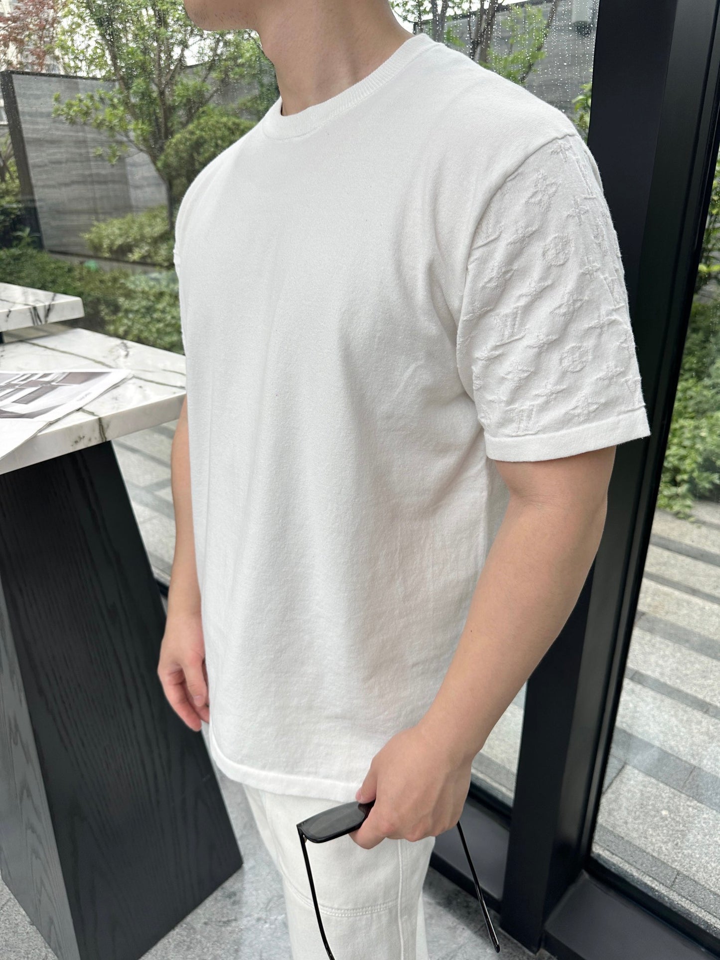 2026 New Arrival: LY Jacquard-Embossed Short-Sleeved Knit Top (25180-A45)