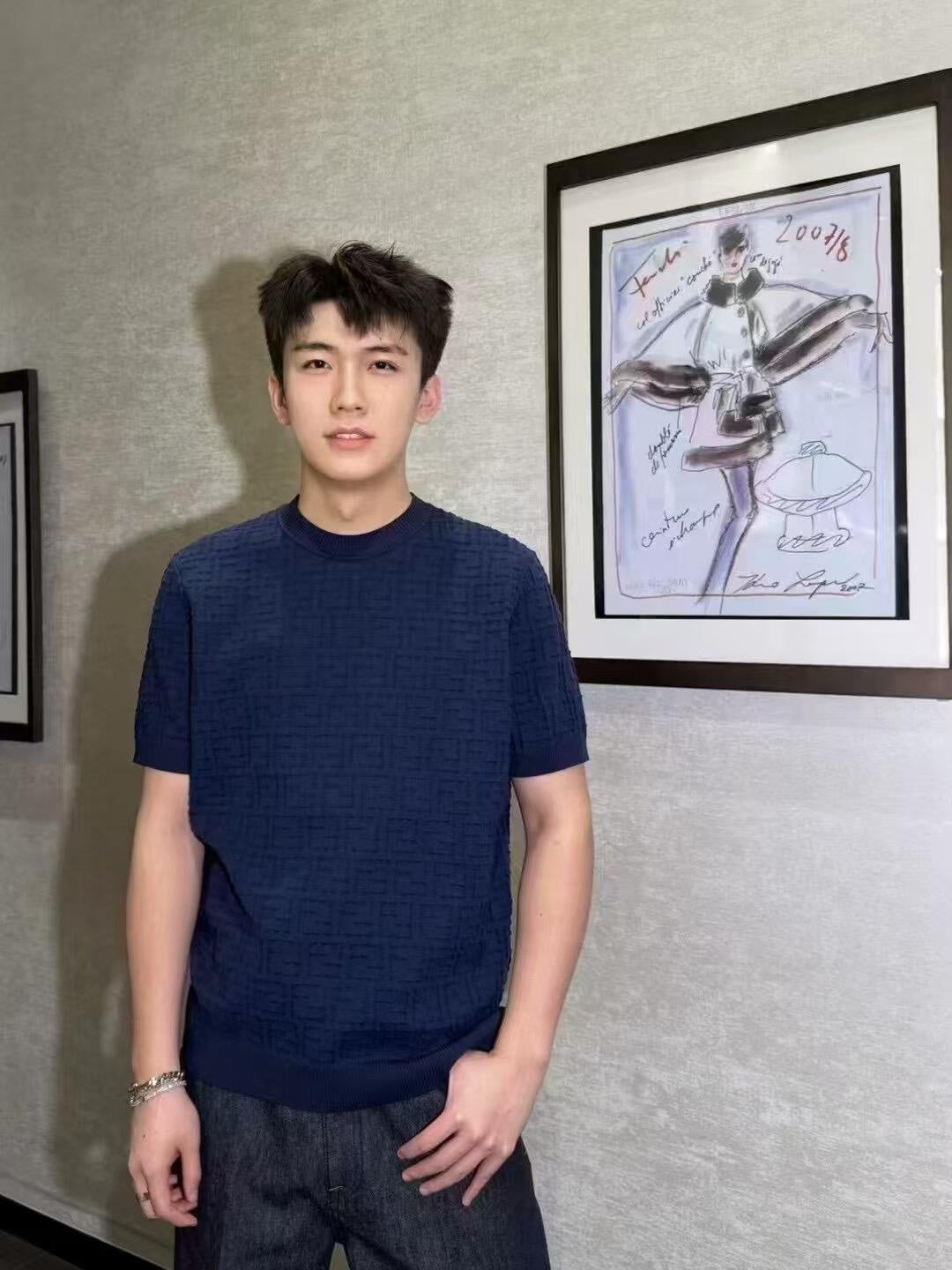 2026 New FF All-Over Print FF Knitted Short-Sleeved Top (25169-A70)