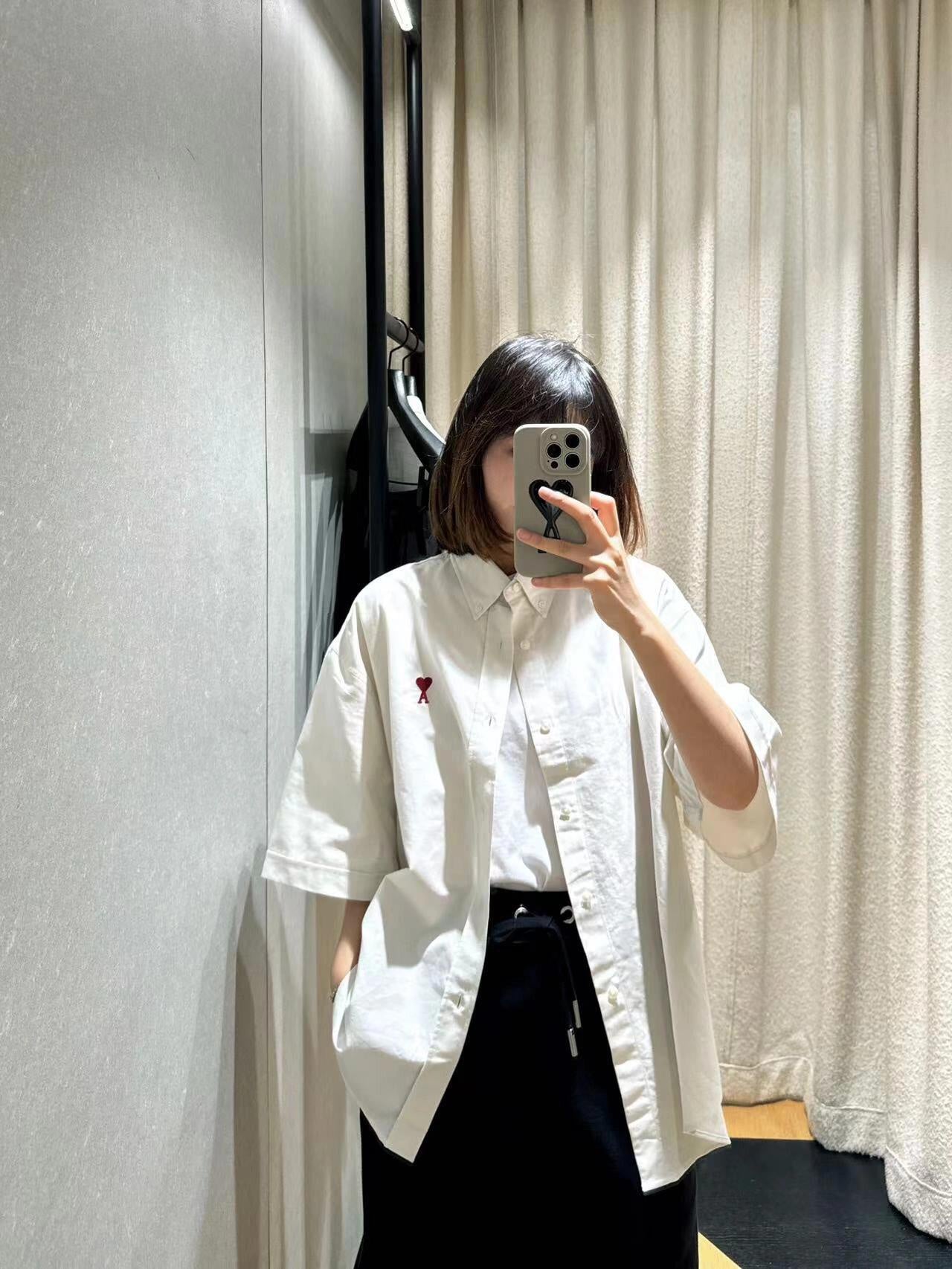 2026 New Heart A Embroidered Box-Cut Shirt (MM066-A55)