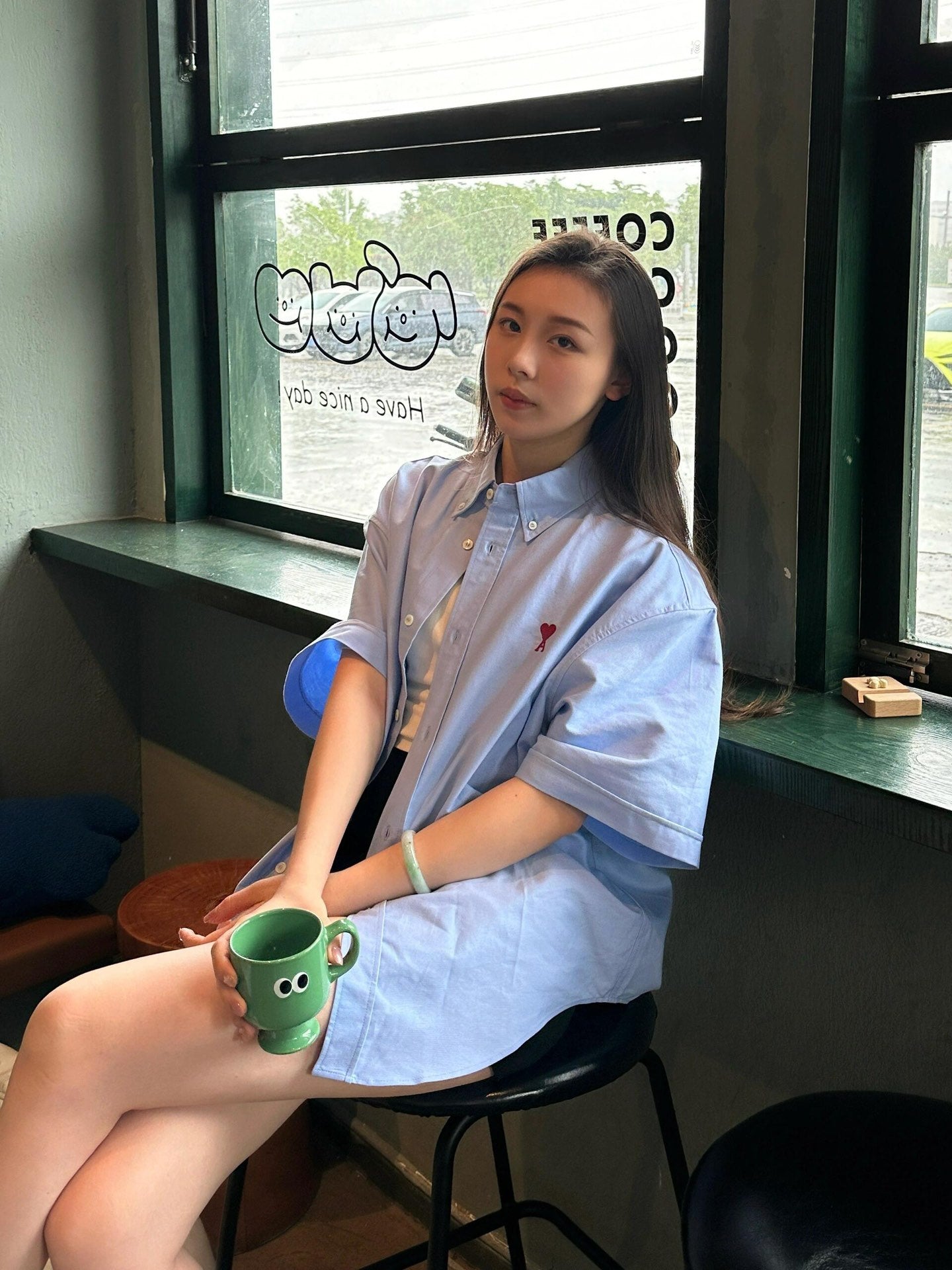 2026 New Heart A Embroidered Box-Cut Shirt (MM066-A55)