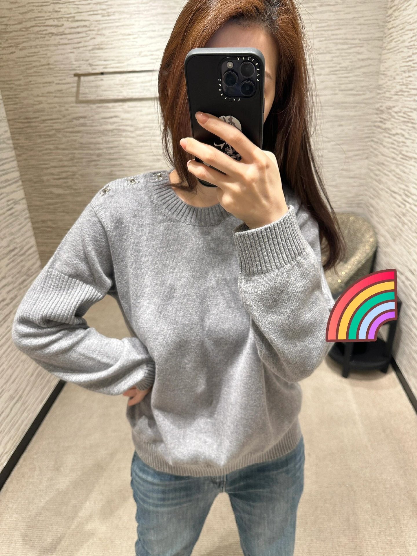 2026 New CC School Bag Buckle Long-Sleeved Jumper (25176-B45)