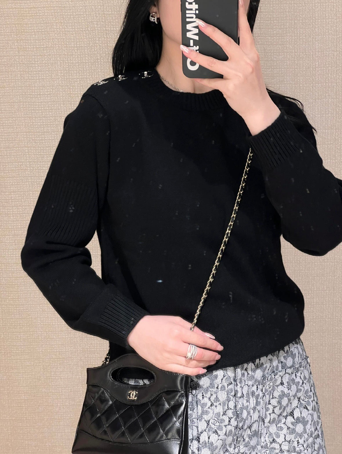 2026 New CC School Bag Buckle Long-Sleeved Jumper (25176-B45)