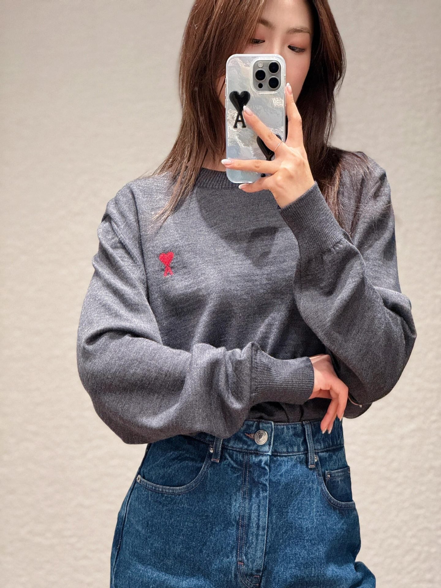 2026 New Heart A Embroidered Sweater (25168-B05)