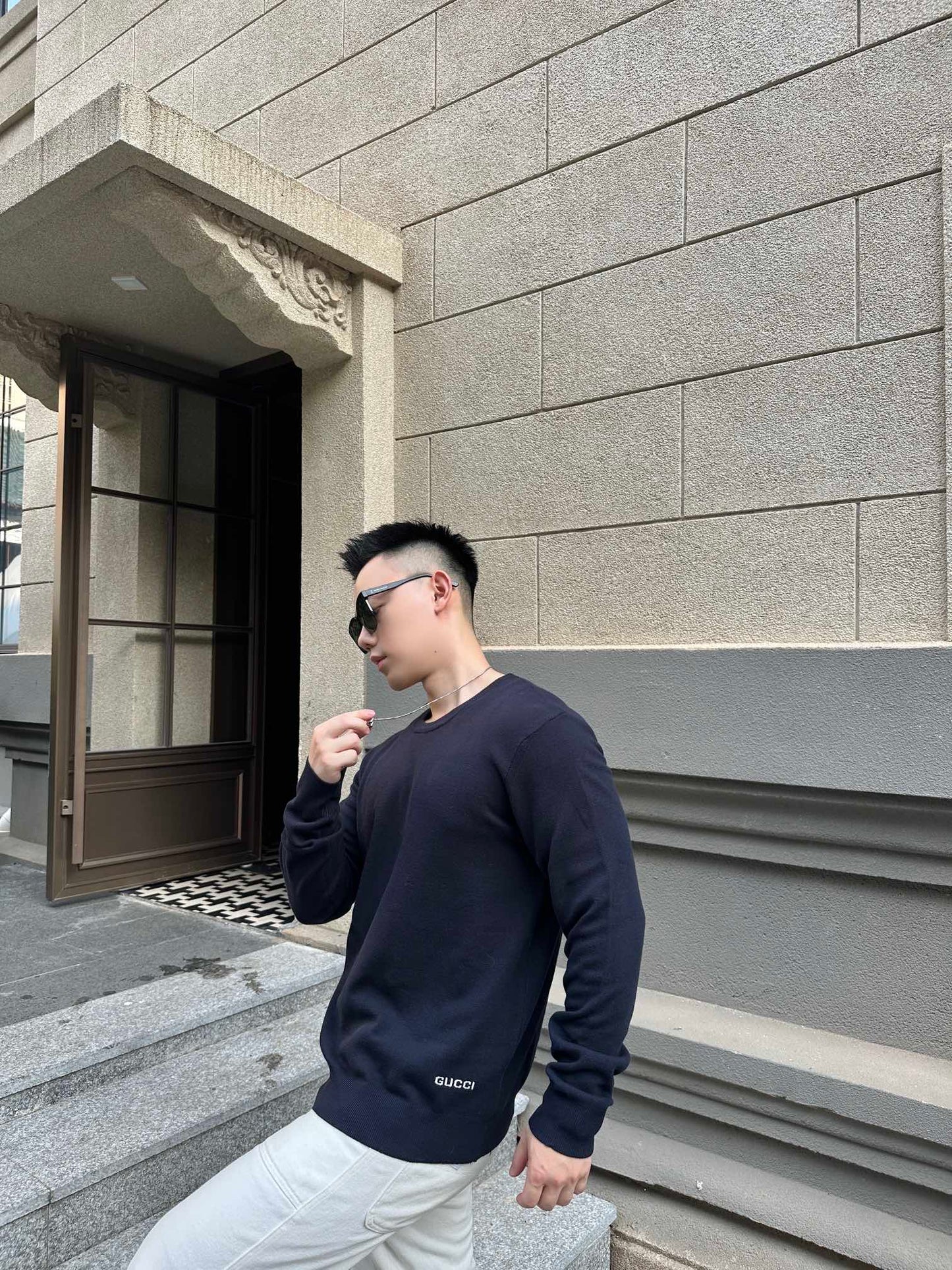 2026 New Arrival GU Embroidered Knitted Jumper (25194-B20)