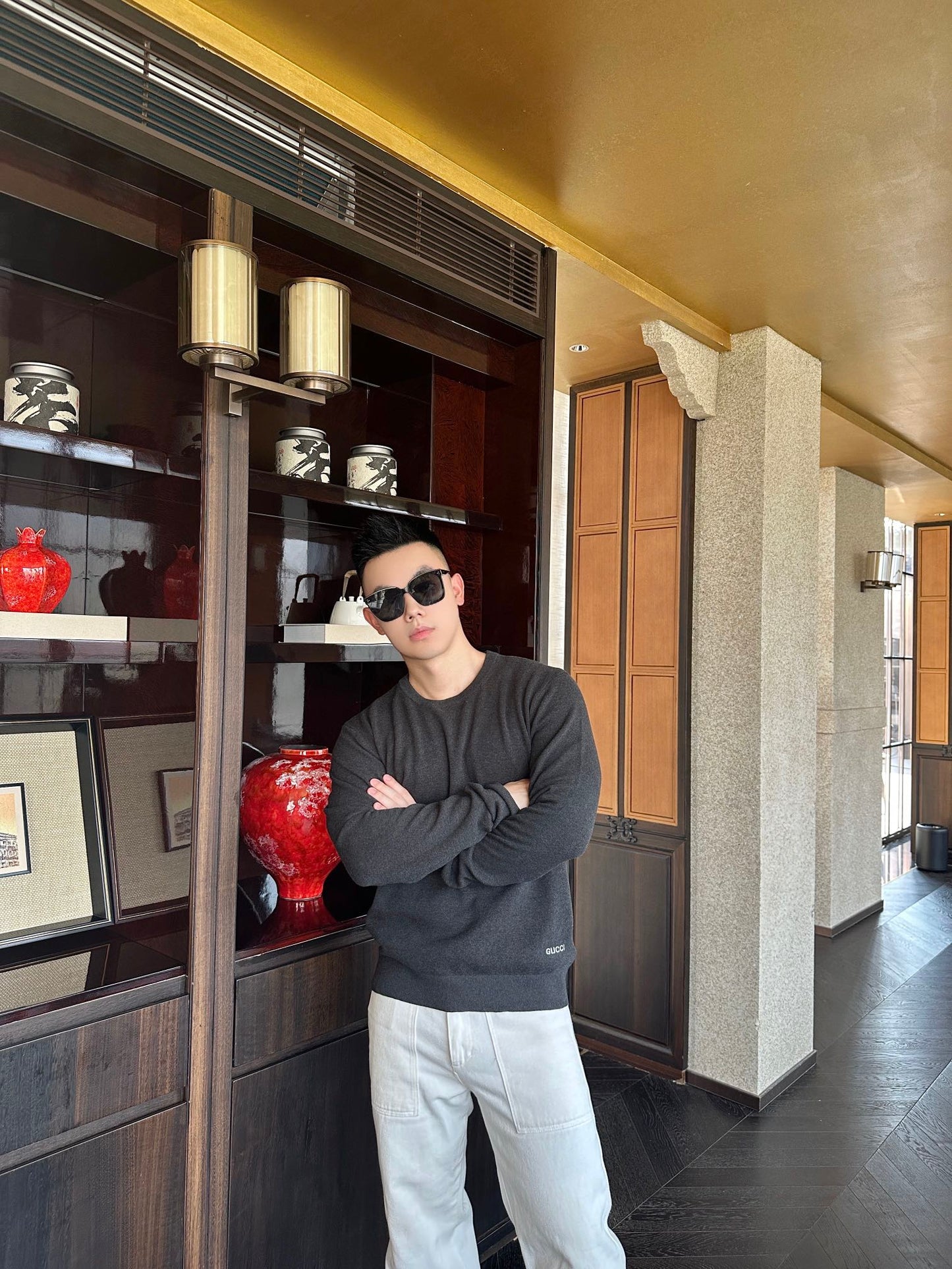 2026 New Arrival GU Embroidered Knitted Jumper (25194-B20)