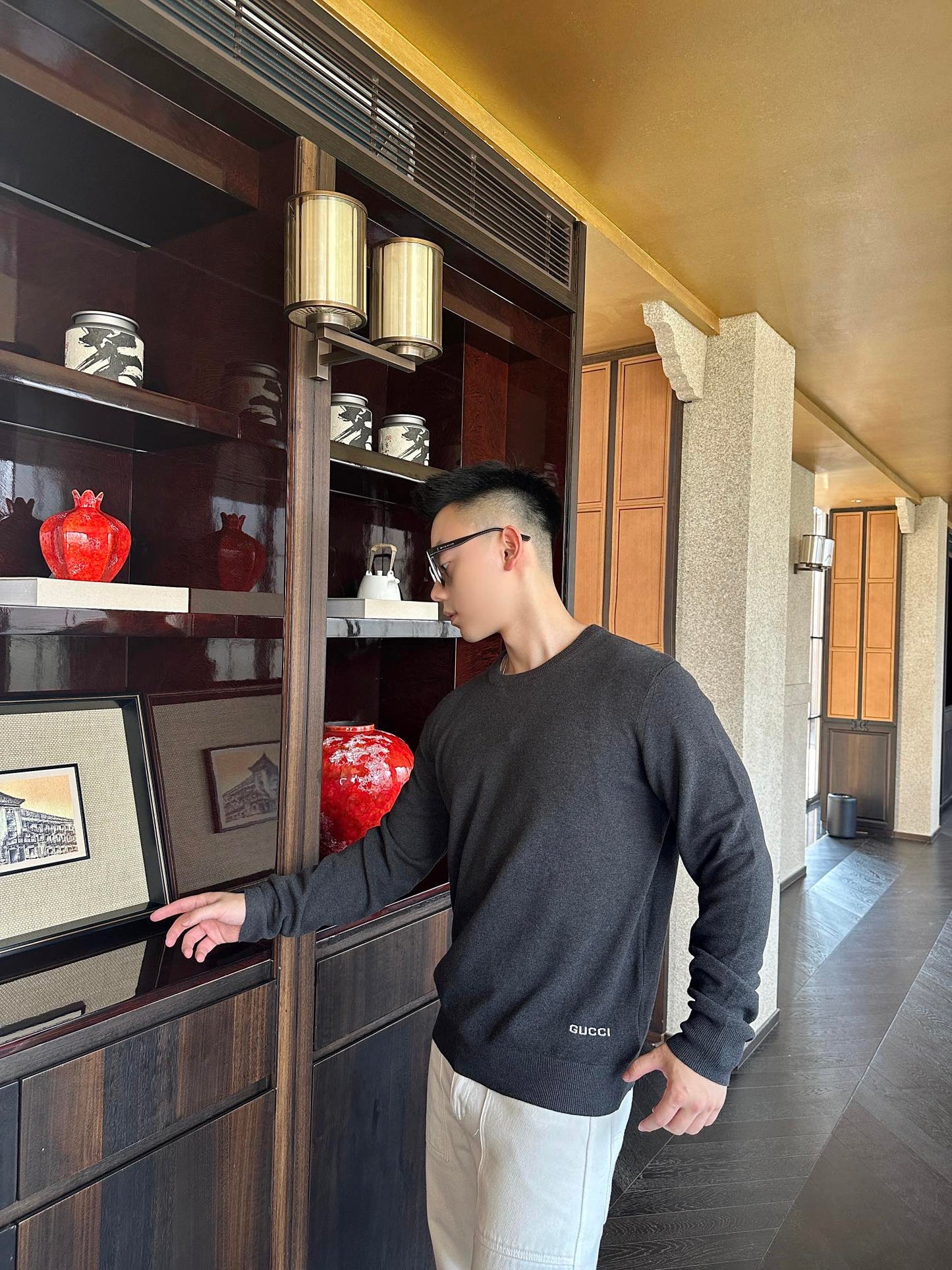 2026 New Arrival GU Embroidered Knitted Jumper (25194-B20)