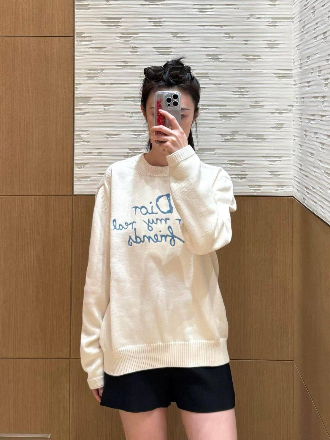2026 New Style CD Embroidered Knitted Long-Sleeved Shirt (25307-B30)