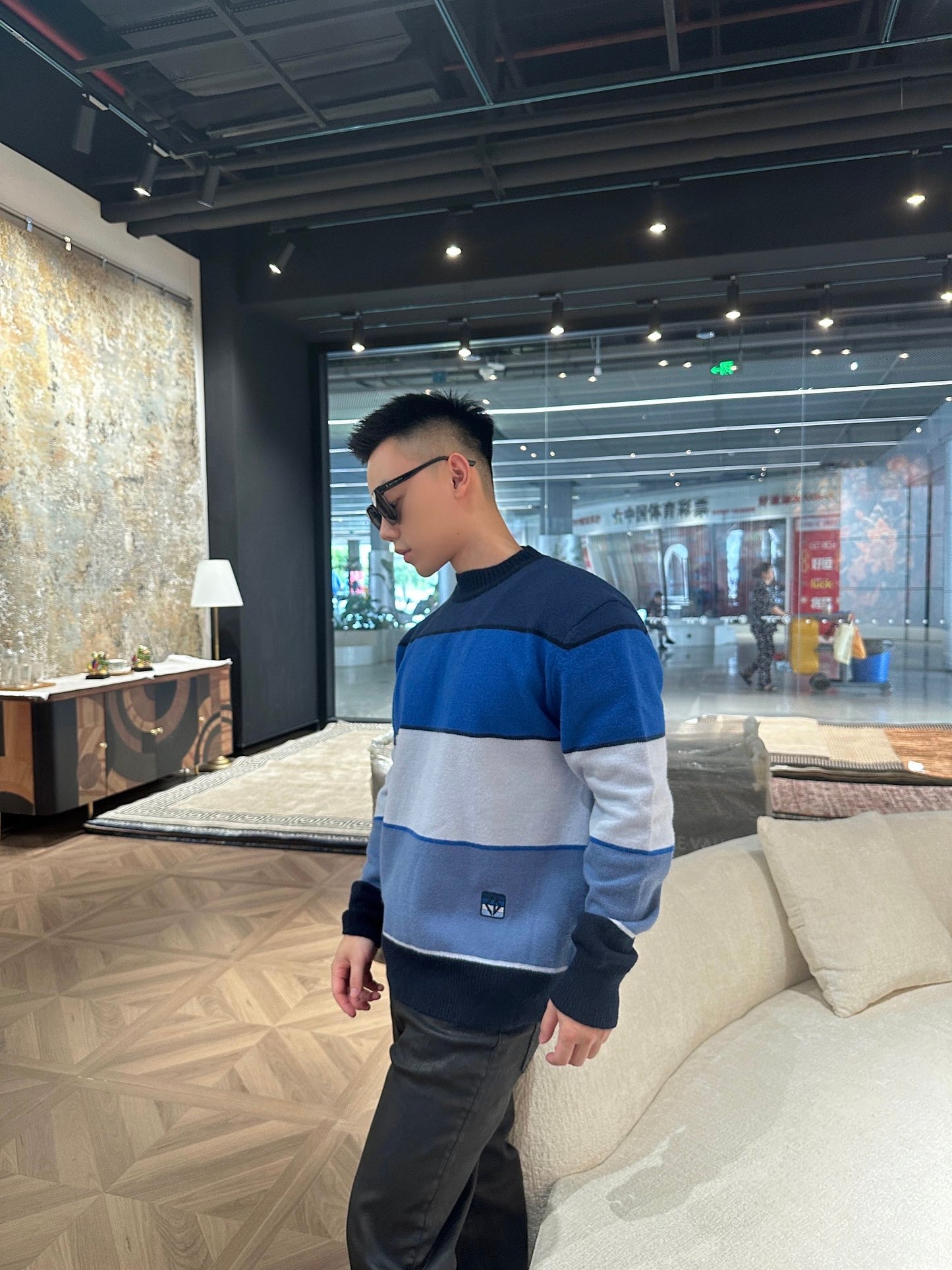 2026 New Arrival CD Patchwork Colour-Block Sweater (25333-B45)