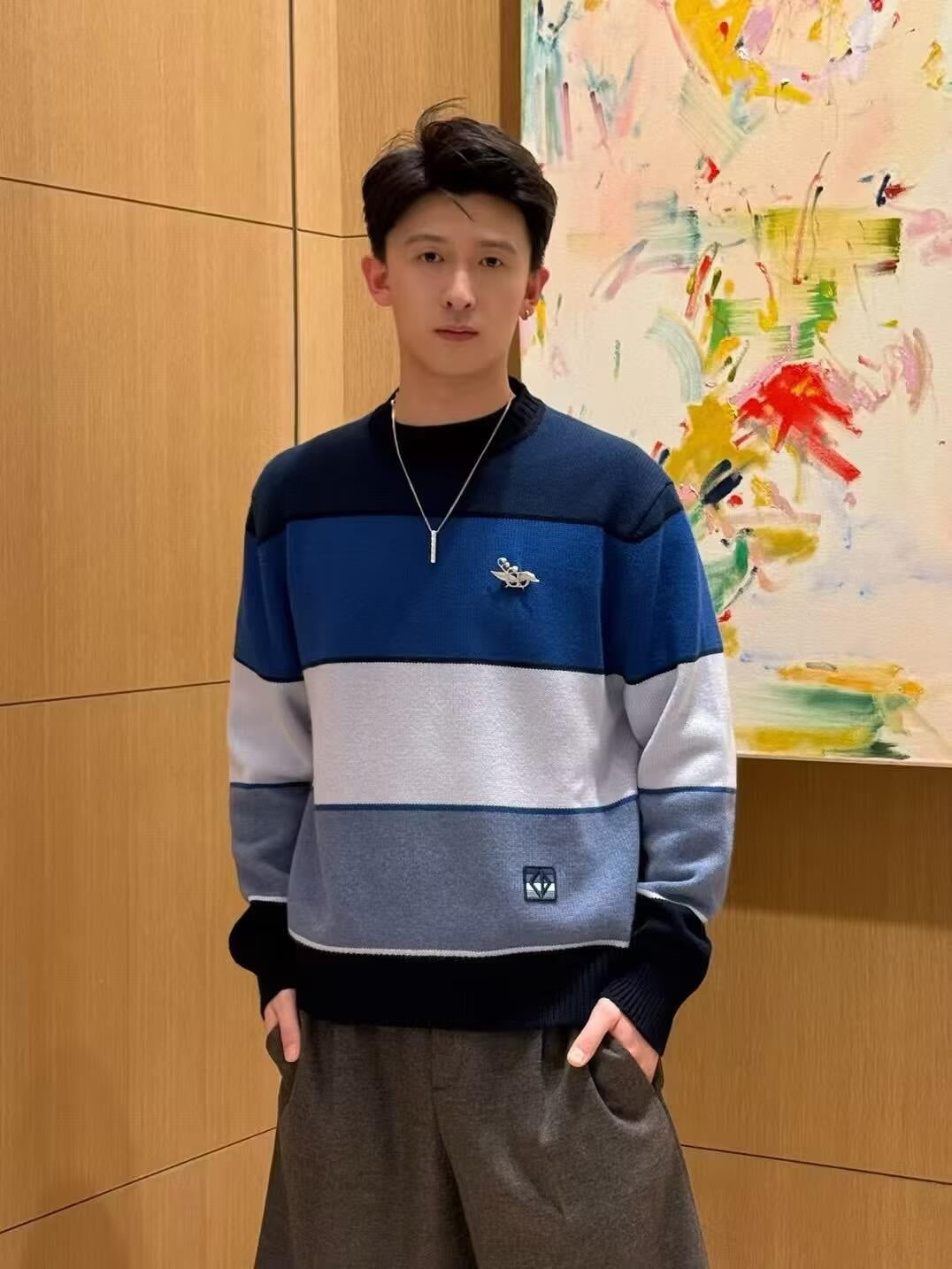 2026 New Arrival CD Patchwork Colour-Block Sweater (25333-B45)