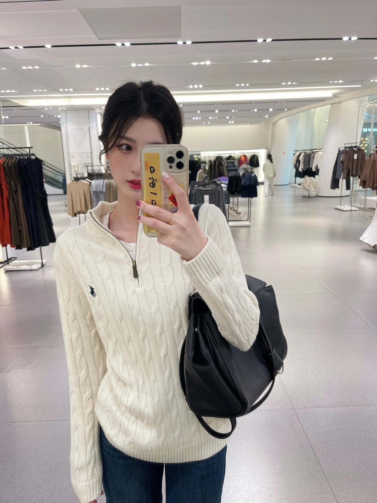 2026 New RL Decorative Knot Zip Knit Sweater (25274-B30)