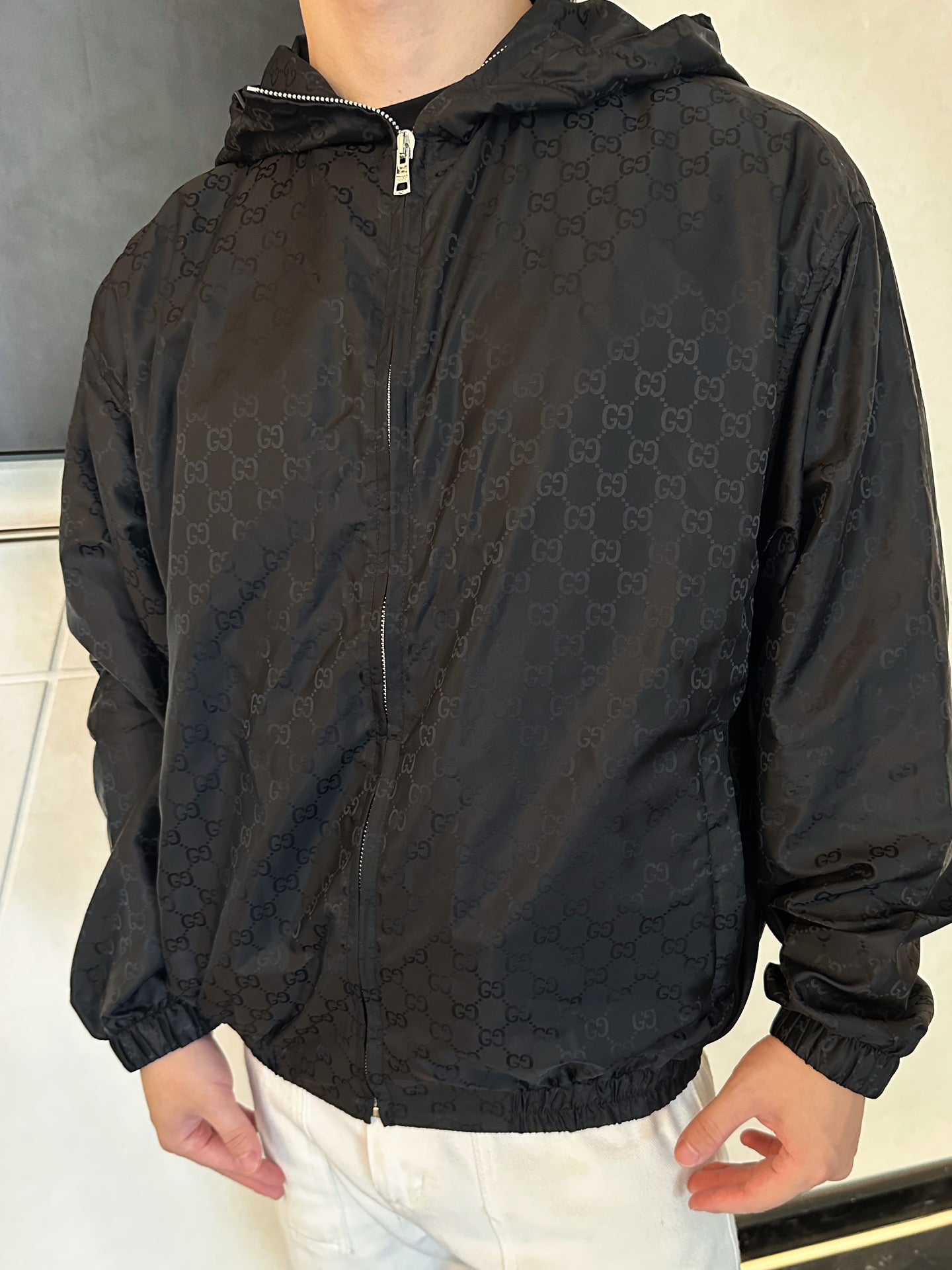 2026 New GU All-Over GG Print Zip Jacket (BB704-C05)