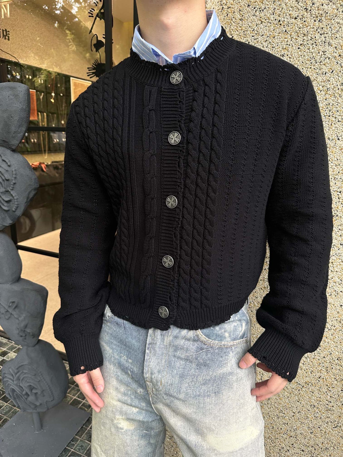 2026 New Arrival ERD Cable-Knit Cardigan (25356-B50)