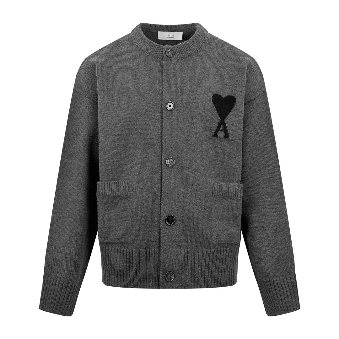 2026 New Heart A Heart-Patterned Jacquard Knit Cardigan (25365-B55)