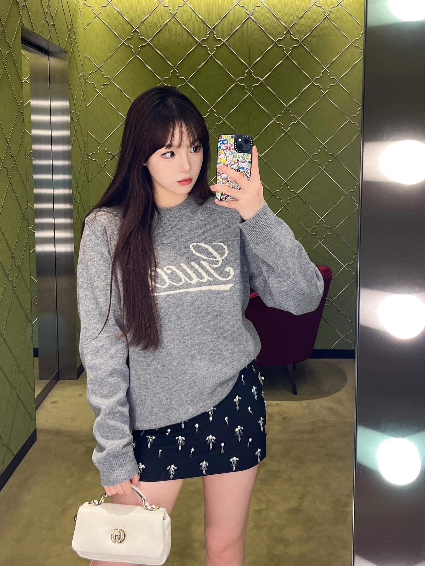 2026 New Arrival GU Embroidered Knit Jumper (25289-B30)