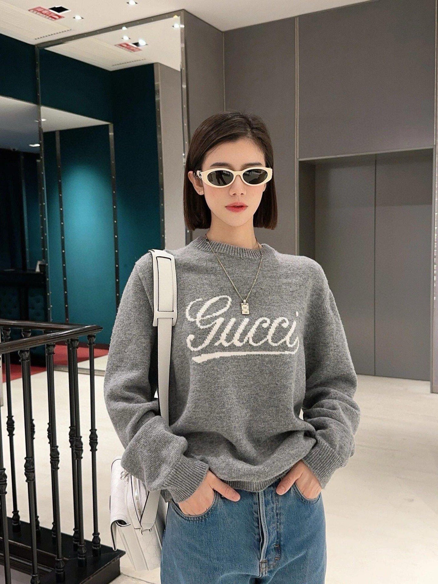 2026 New Arrival GU Embroidered Knit Jumper (25289-B30)