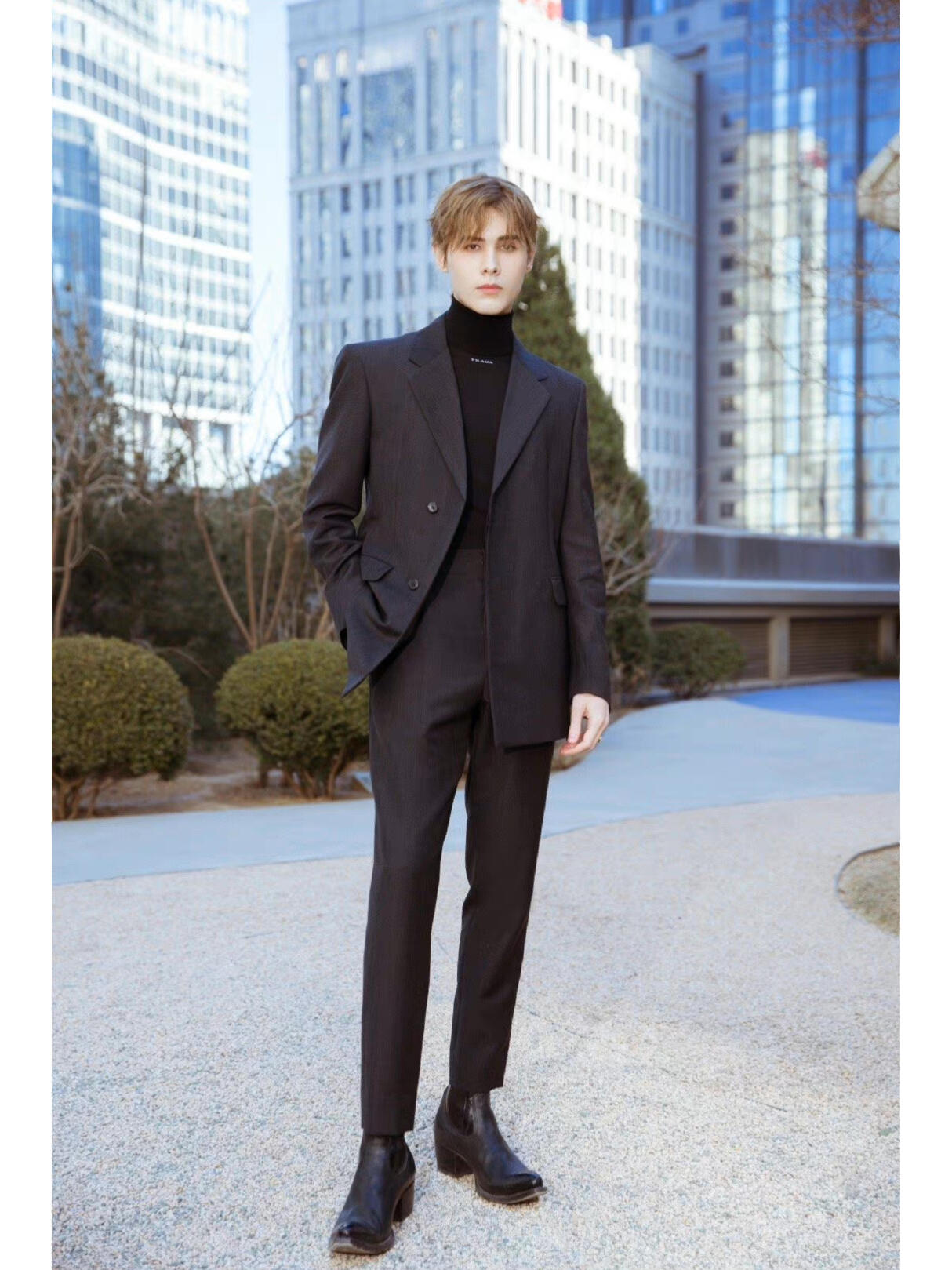 2026 New Triangle Brand Jacquard Turtleneck Jumper (25283-B20)