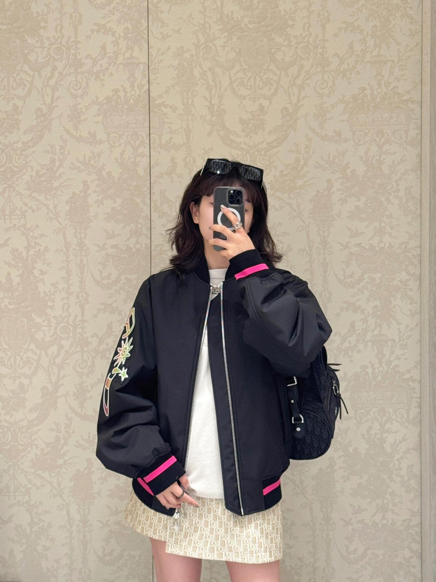 2026 New Release CD No. 47 Neon Pink Trim Baseball Jacket (BB702-C30)