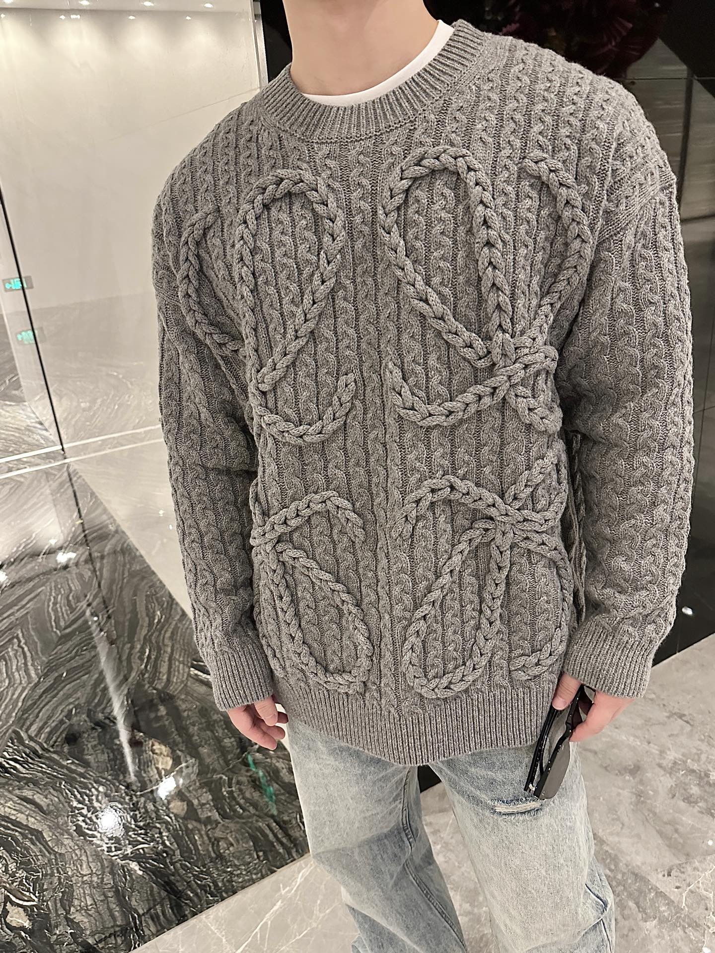 2026 New Heart A Jacquard Rundhals-Strickpullover (25374-B30)