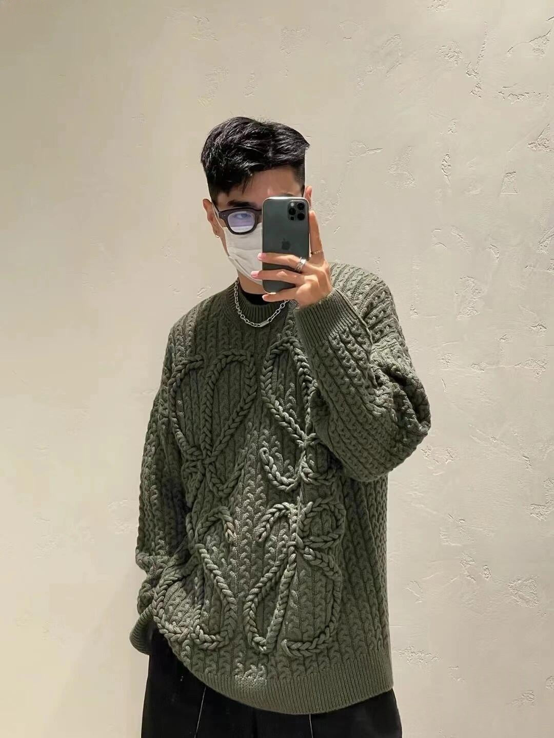 2026 New Heart A Jacquard Rundhals-Strickpullover (25374-B30)