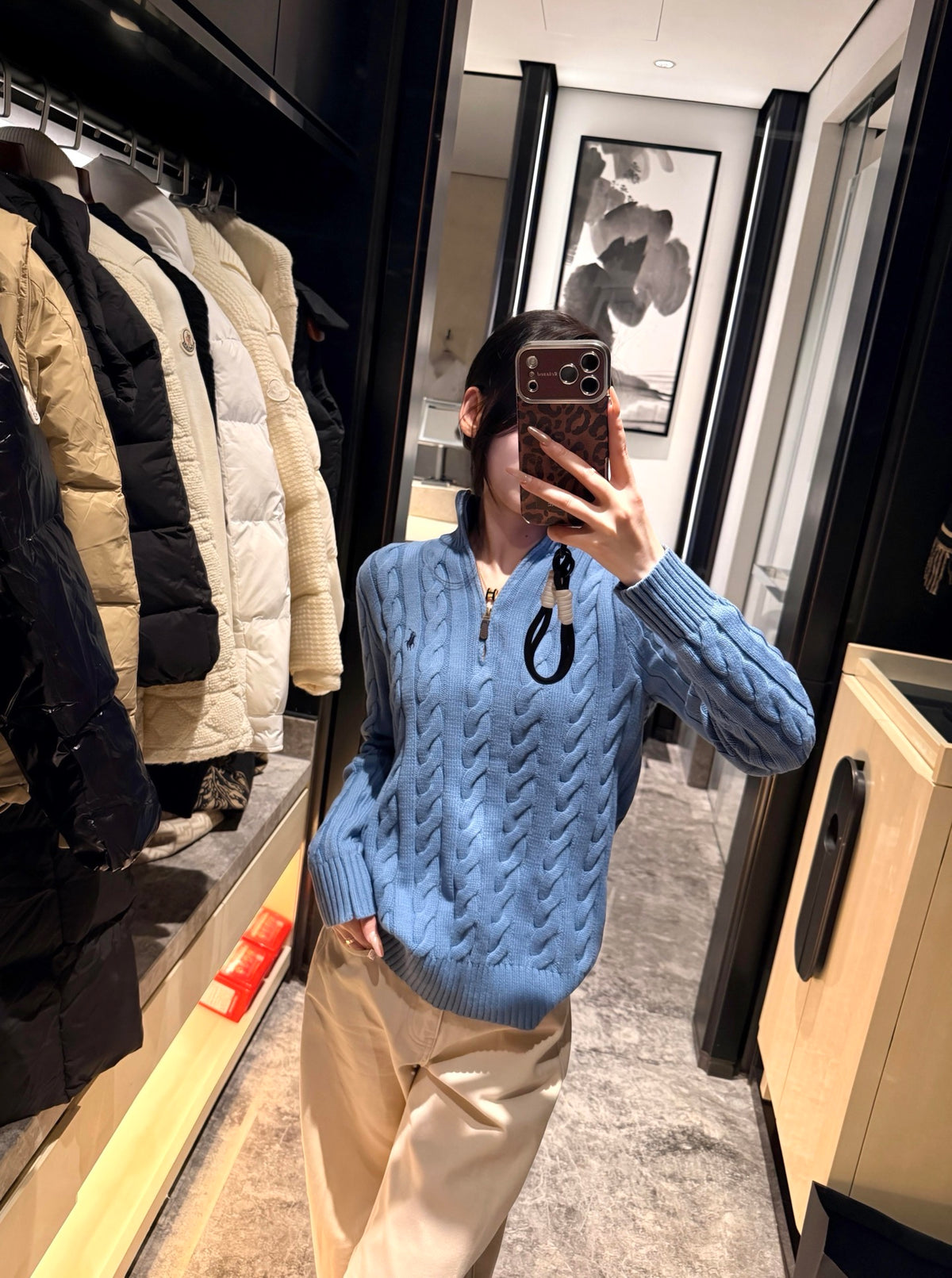 2026 New RL Decorative Knot Zip Knit Sweater (CC919-B30)