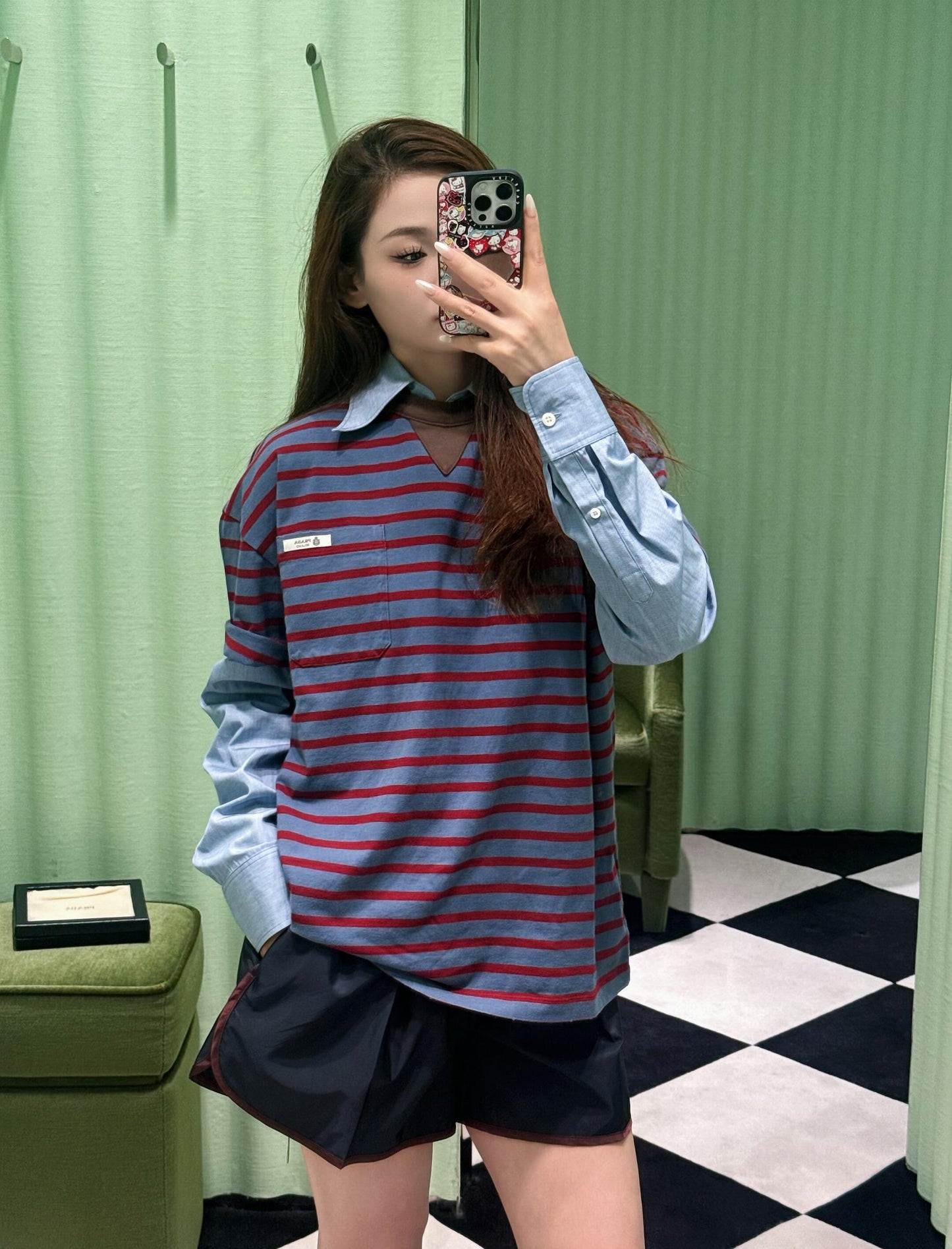 2026 New Triangle Brand Striped Pocket Short-Sleeve Shirt (CC940-A25)