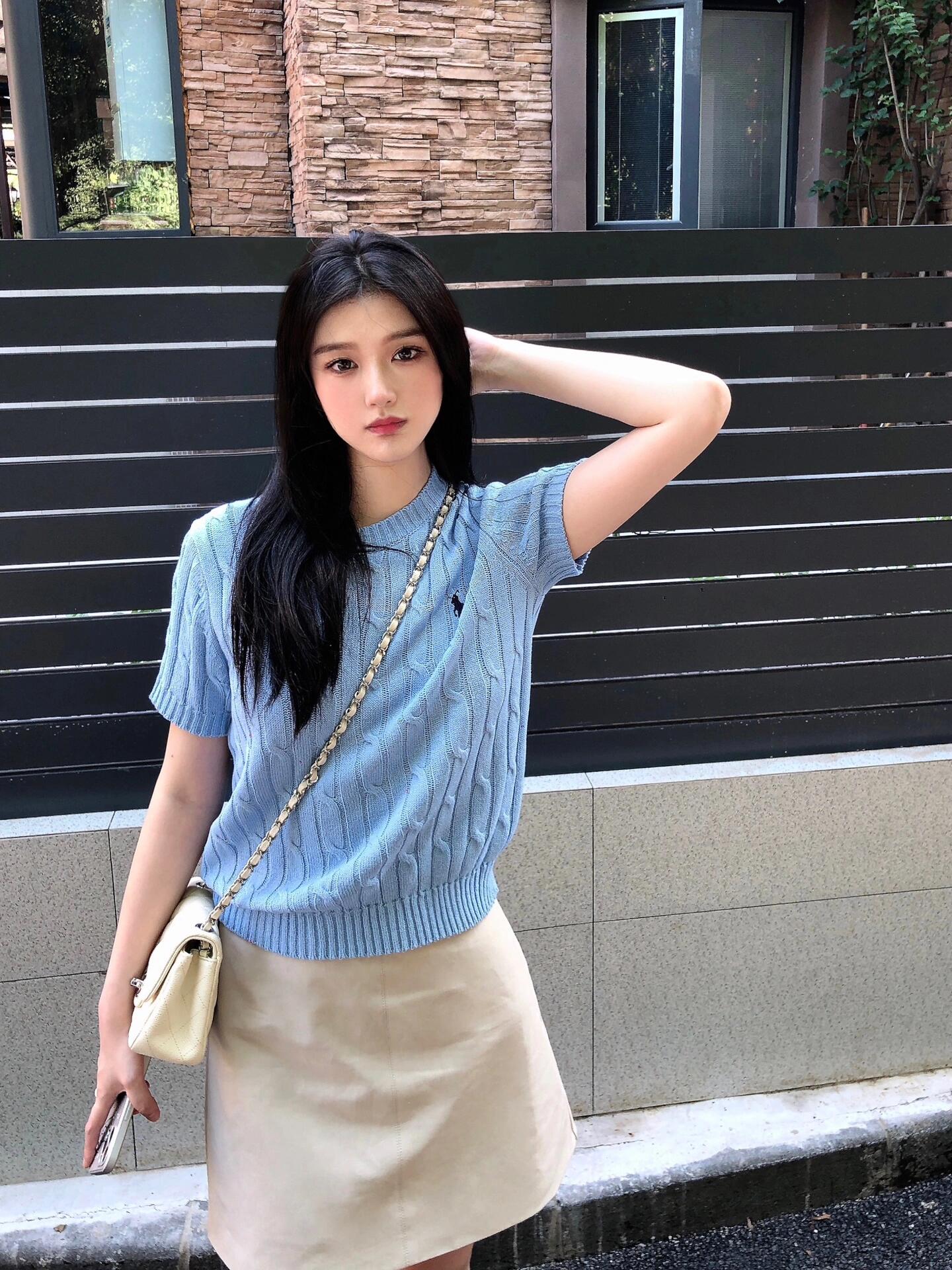 2026 New RL Cable-Knit Short-Sleeve Sweater (CC938-A50)
