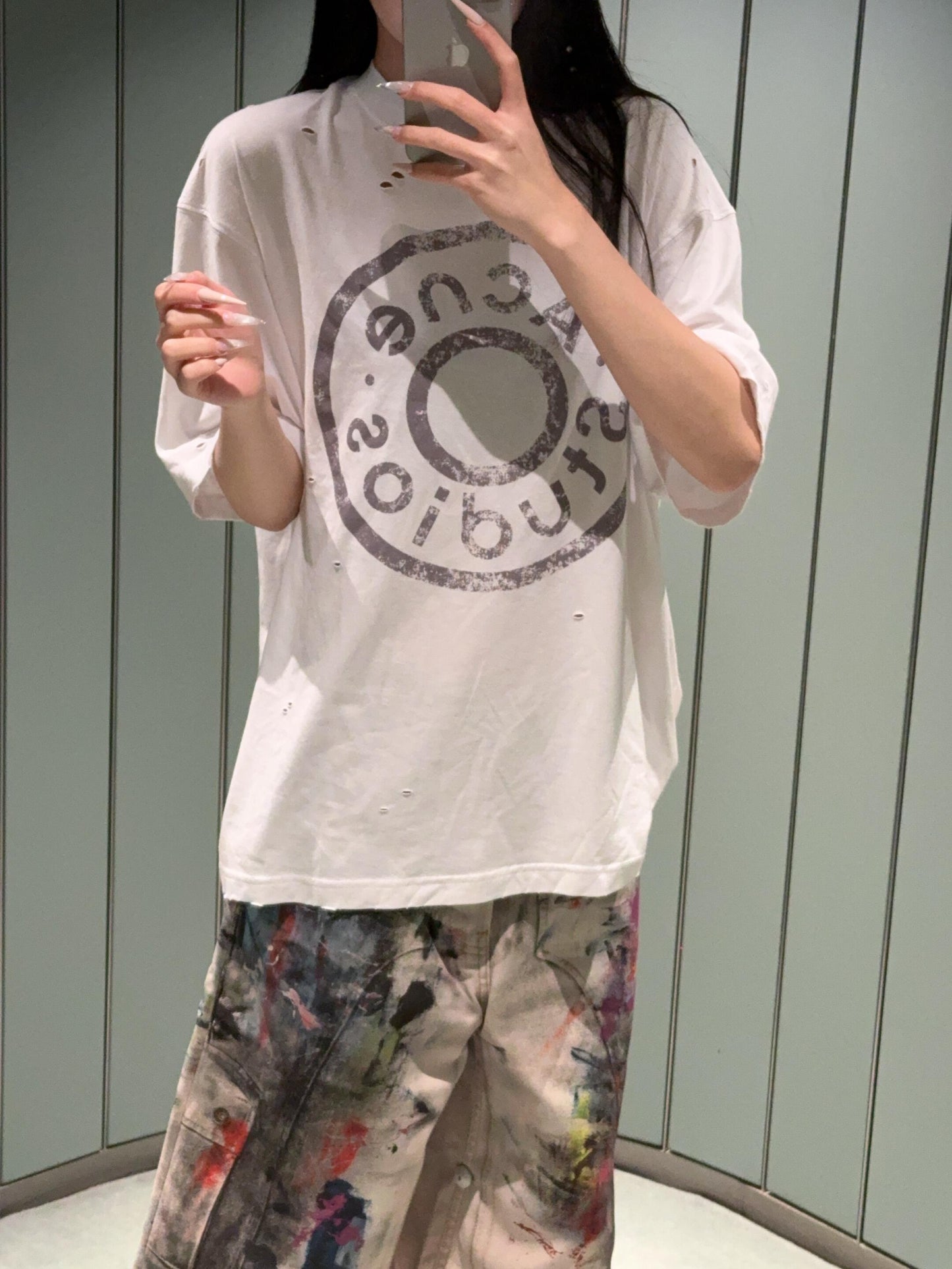 Neu eingetroffen 2026: Ac Distressed Ripped T-Shirt (25184-A20)
