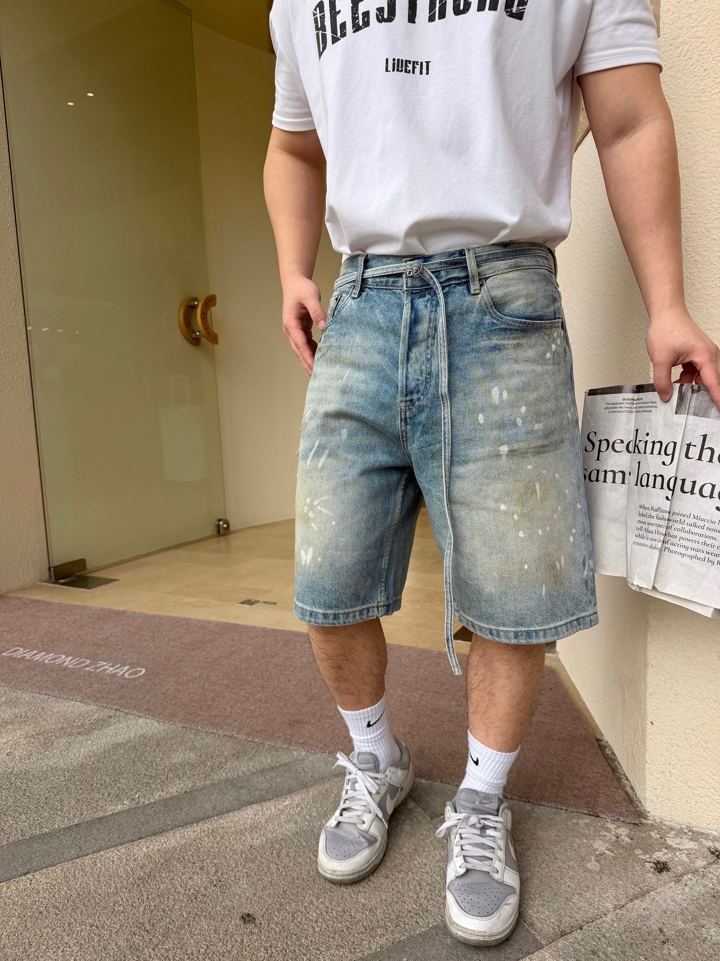 2026 New Acn Ink-Washed Denim Shorts (CC956-B00)