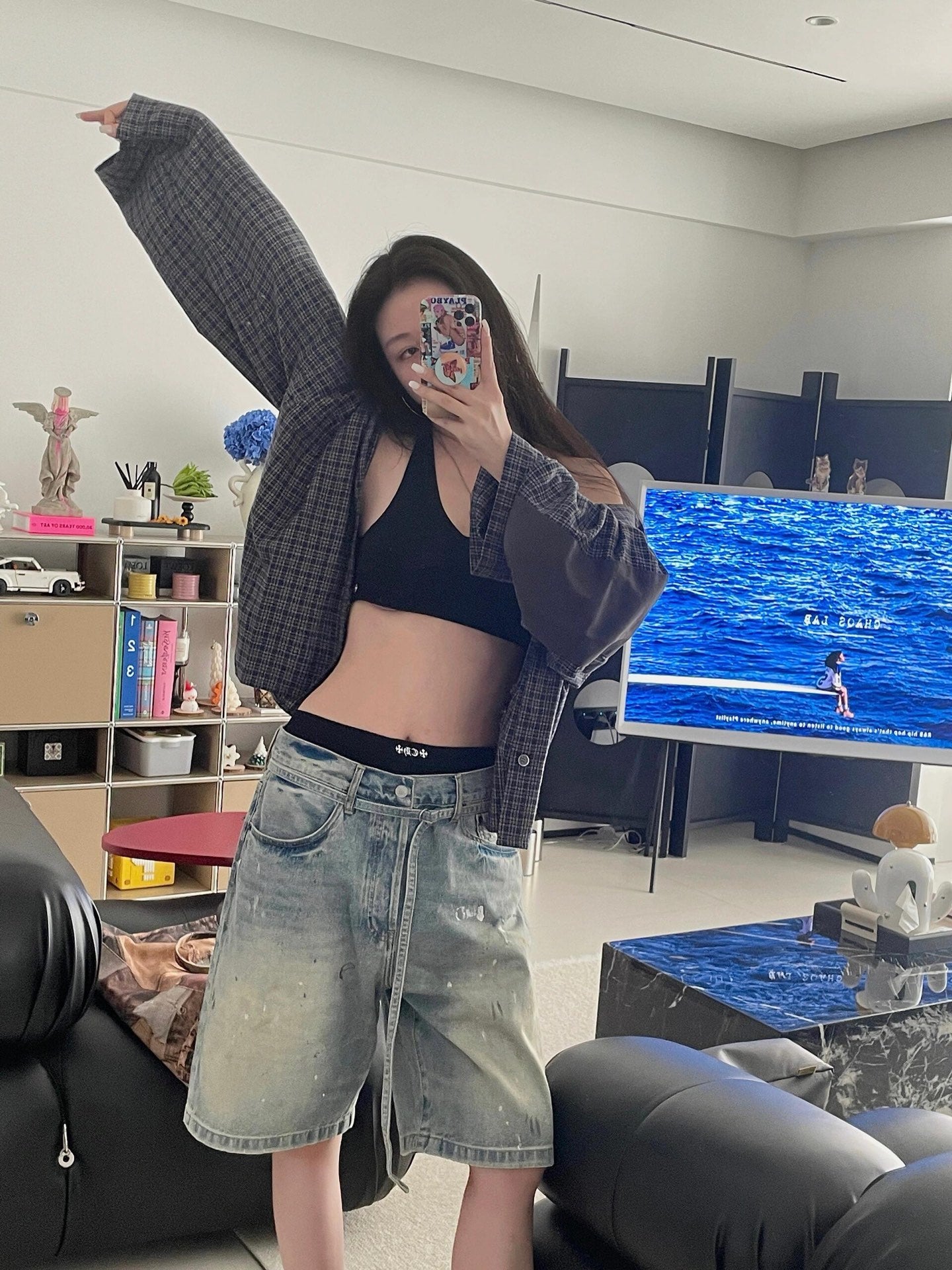 2026 New Acn Ink-Washed Denim Shorts (CC956-B00)