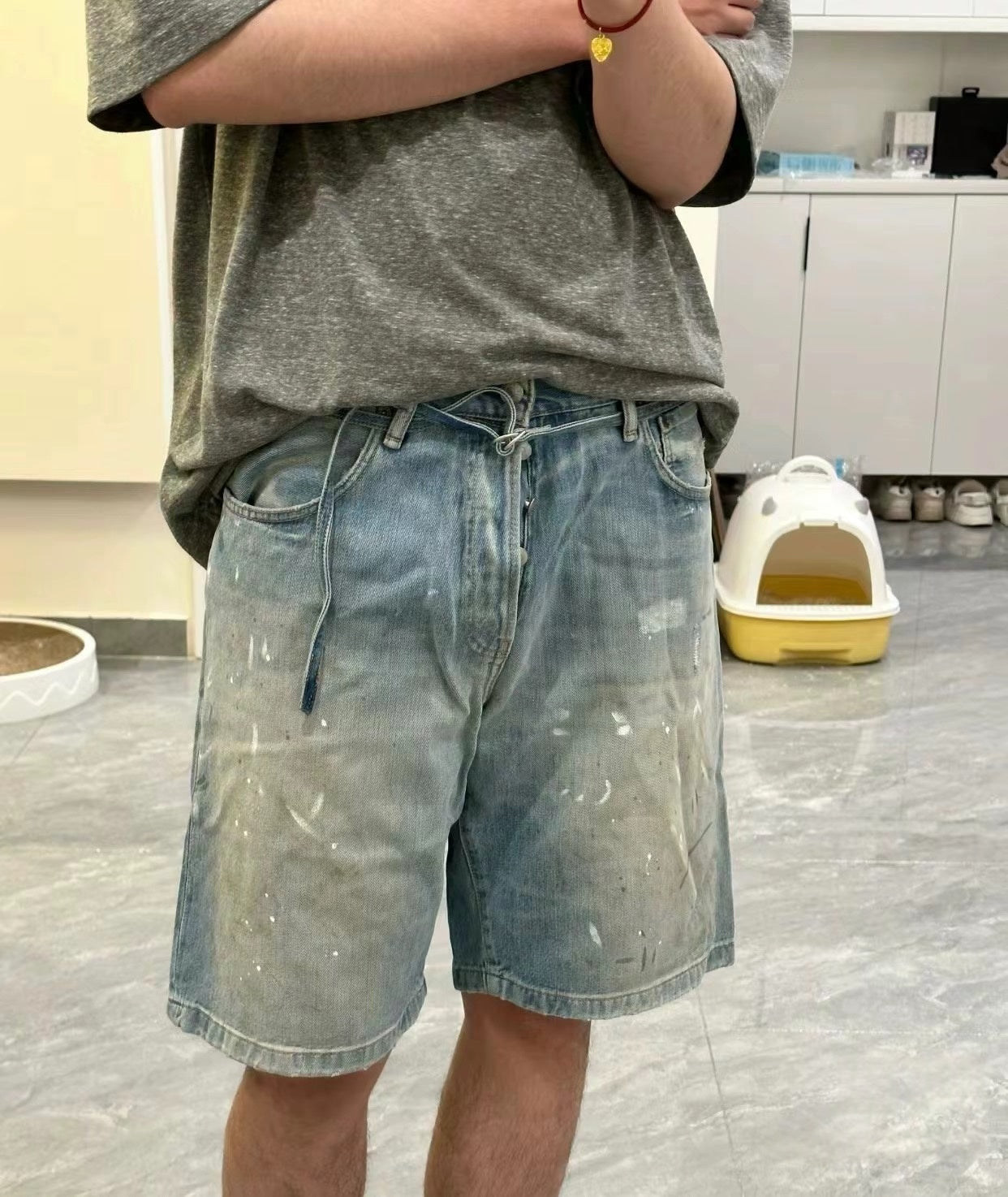 2026 New Acn Ink-Washed Denim Shorts (CC956-B00)