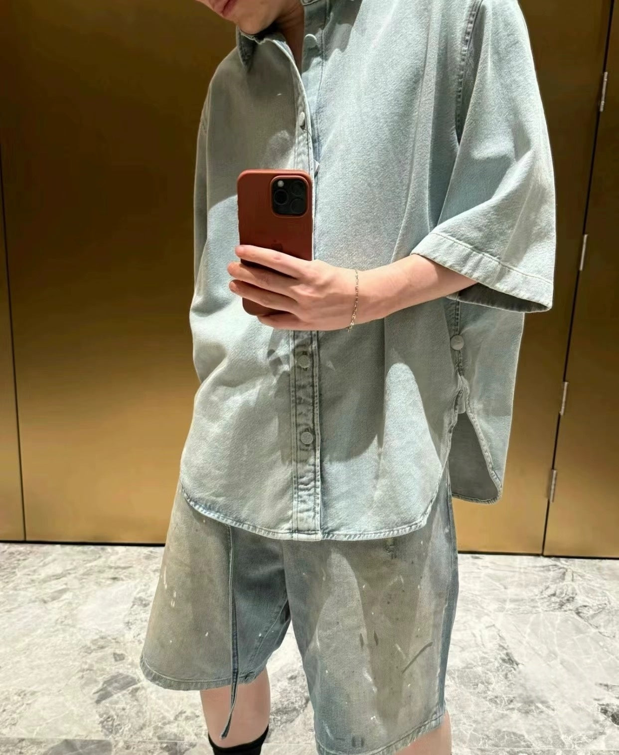 2026 New Acn Ink-Washed Denim Shorts (CC956-B00)