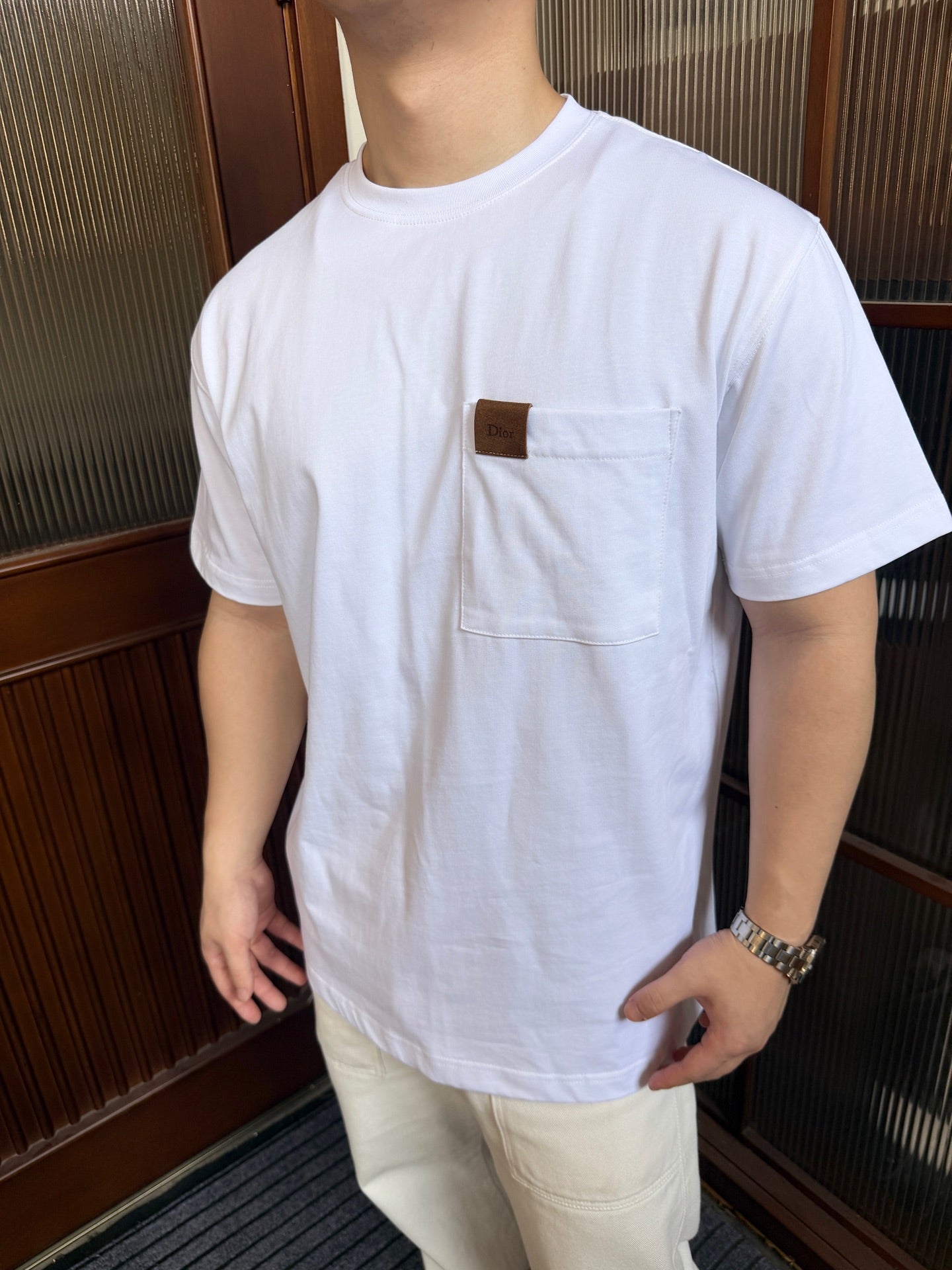 2026 New CD Leather Patch Pocket Short Sleeve (BB795-A10)