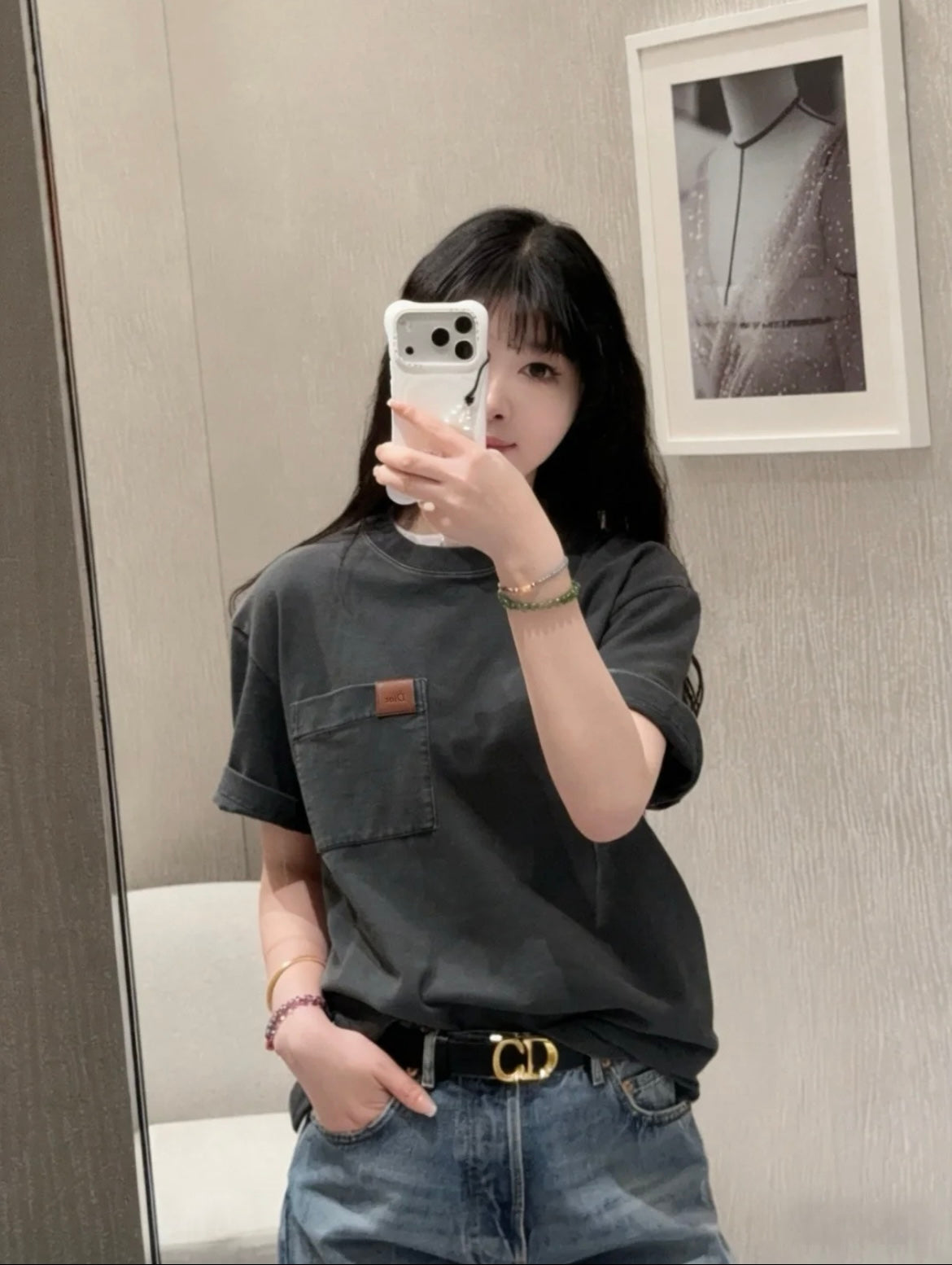 2026 New CD Leather Patch Pocket Short Sleeve (BB795-A10)