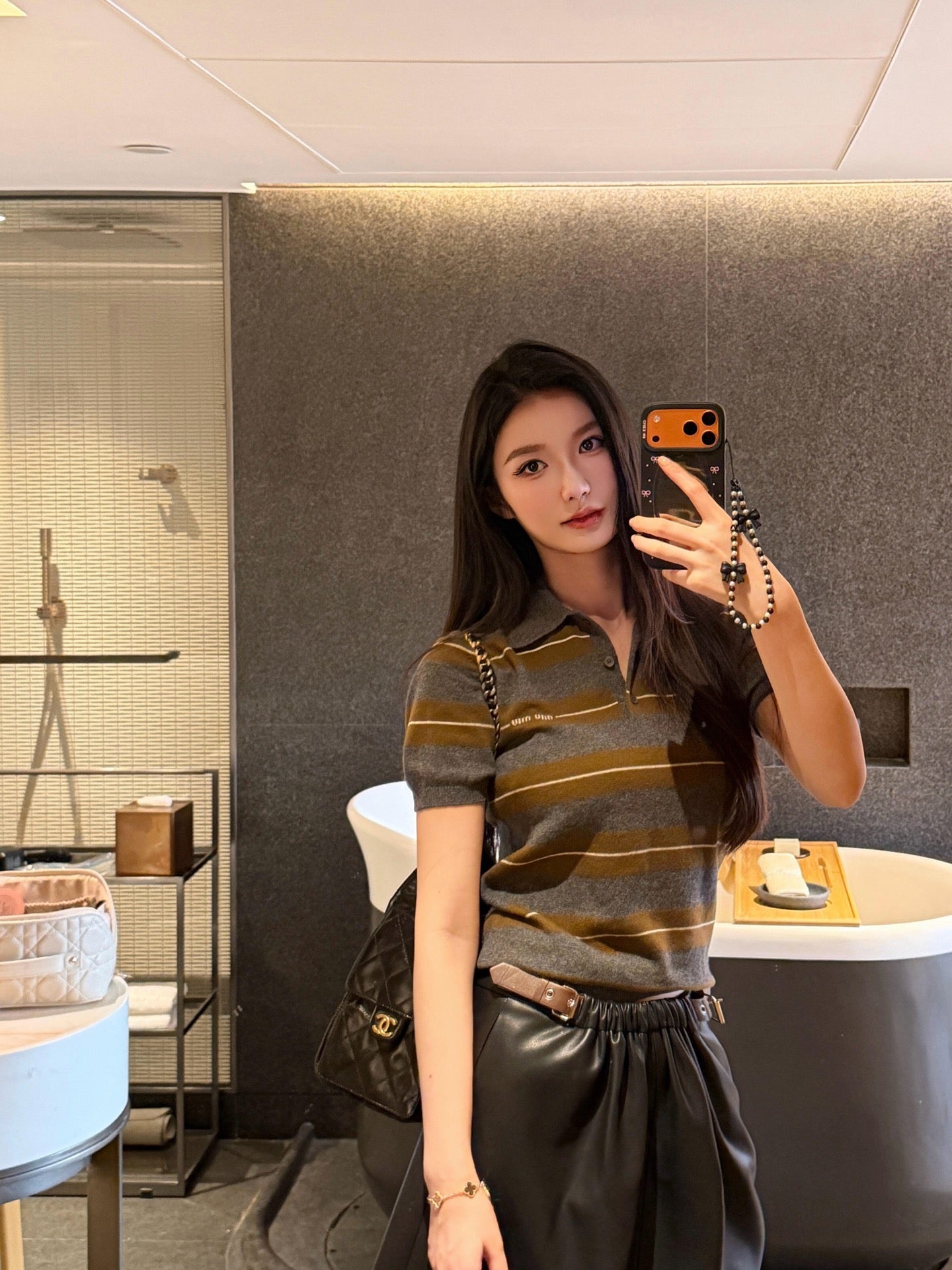 2026 Women’s MM Logo Jacquard Striped Jumper  (FF711)