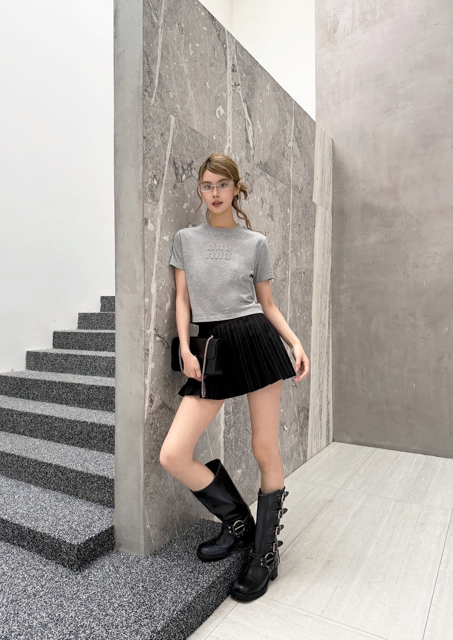 2026 Women’s MM Patchwork Embroidered Striped Skirt (FF706)
