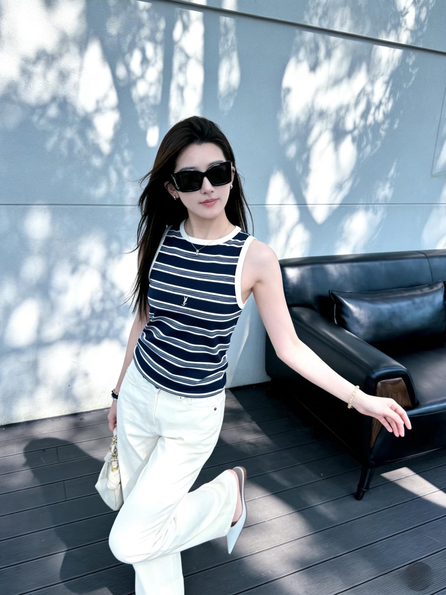 2026 Women’s Saint L Logo Embroidered Striped Tank Top (FF728)