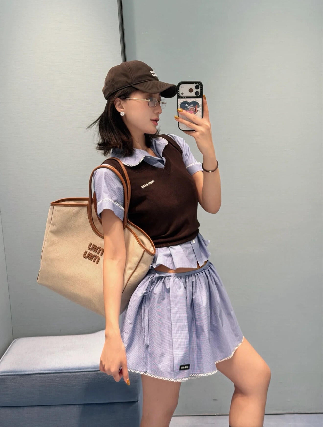 2026 Women’s MM Logo Check Skirt (FF724)