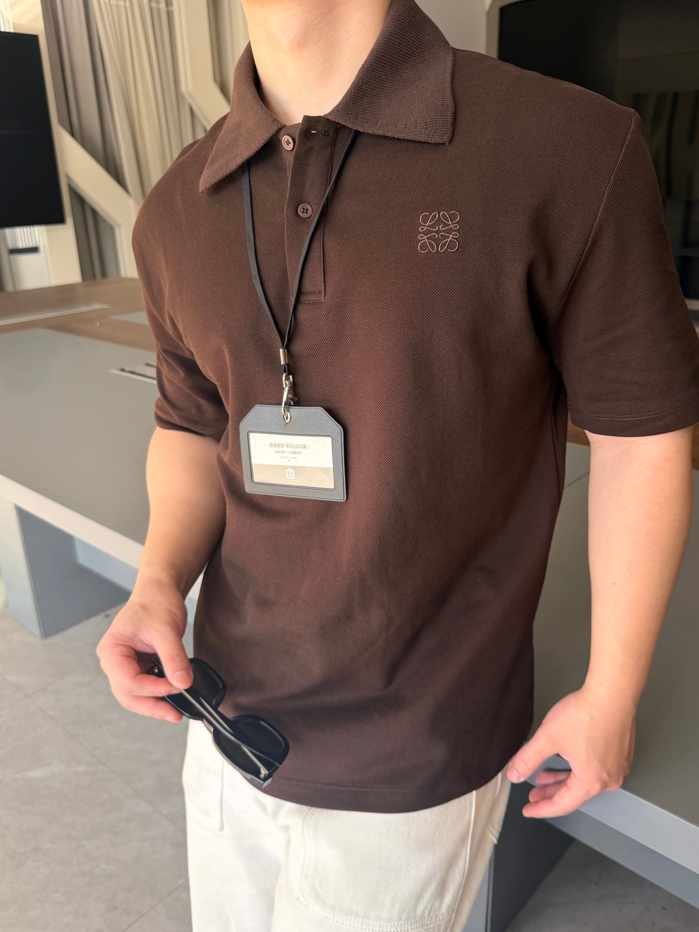 2026 New Triangle Brand Besticktes Poloshirt aus Wollmischung mit Reißverschluss vorne (25127-A70)