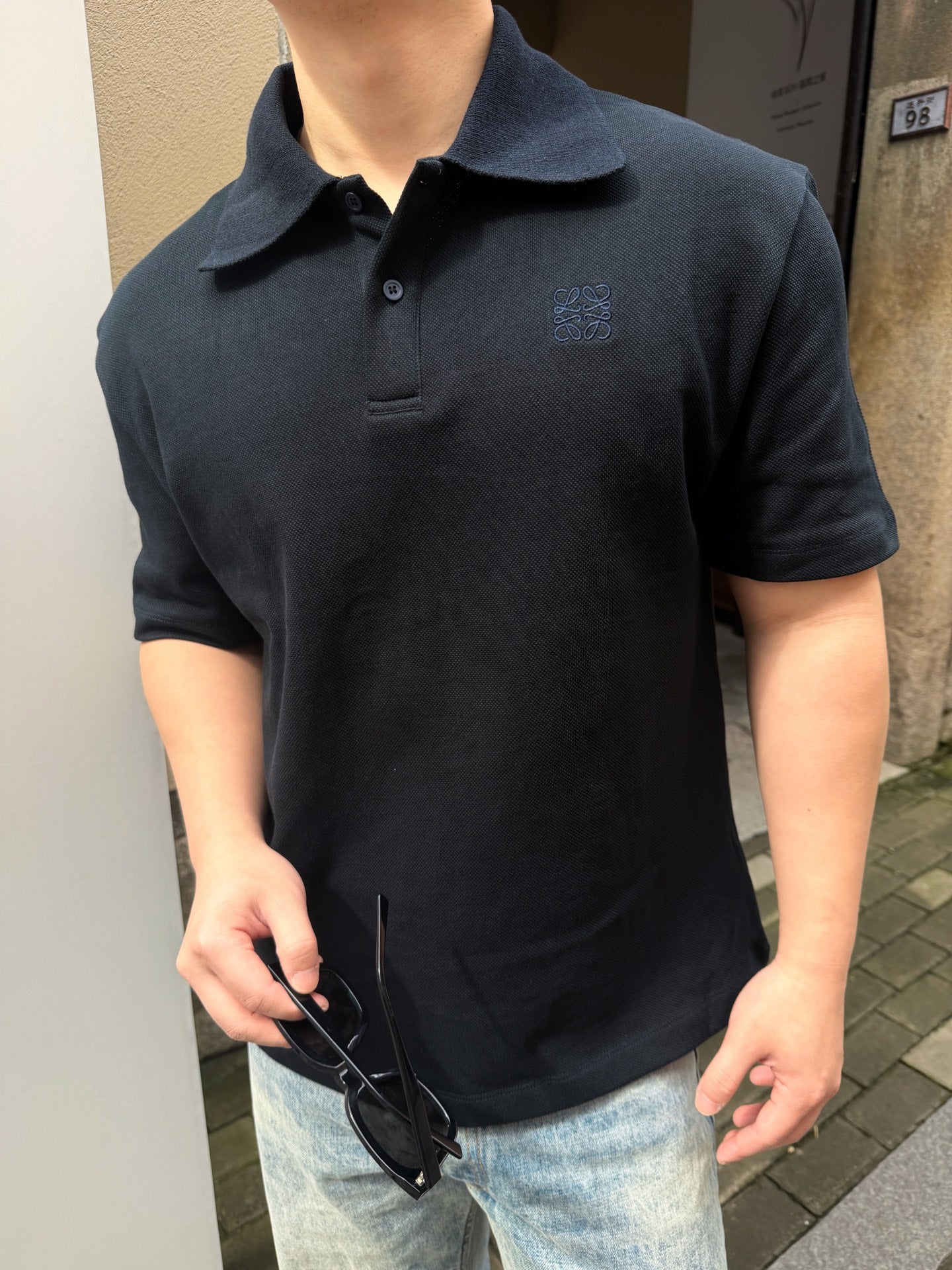 2026 New Triangle Brand Besticktes Poloshirt aus Wollmischung mit Reißverschluss vorne (25127-A70)