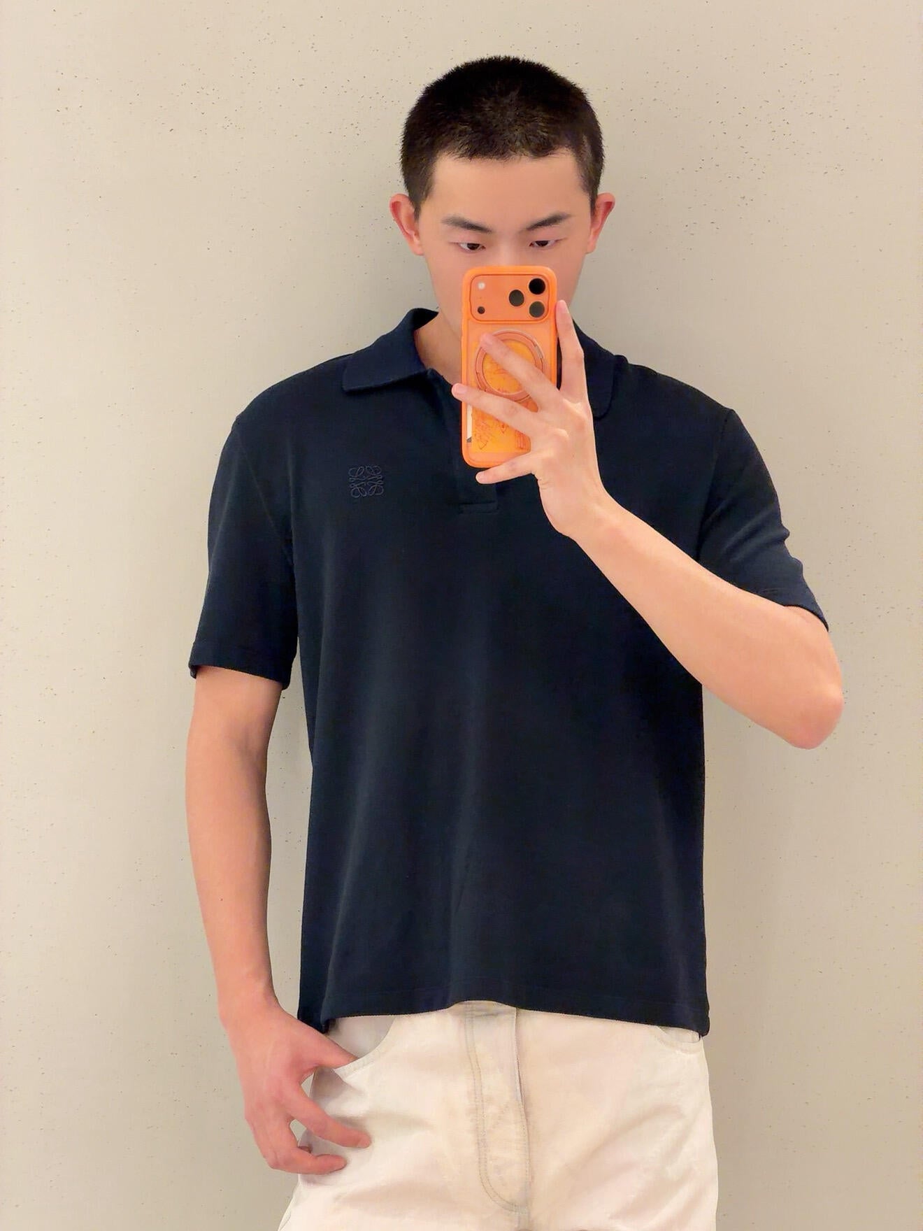 2026 New Triangle Brand Besticktes Poloshirt aus Wollmischung mit Reißverschluss vorne (25127-A70)